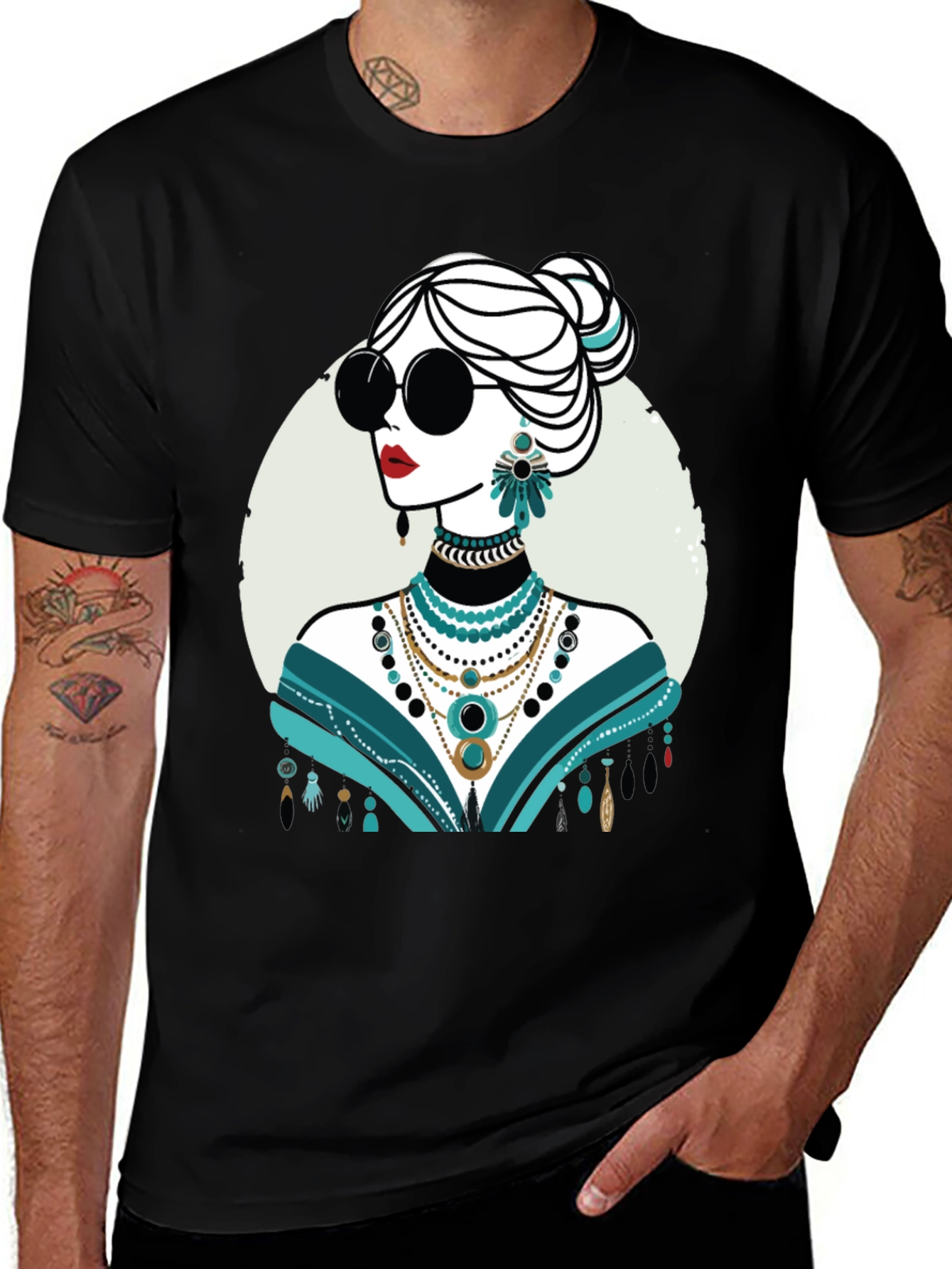 Variant 16 of Boho Chic Woman Graphic Tee - Stylish & Unique