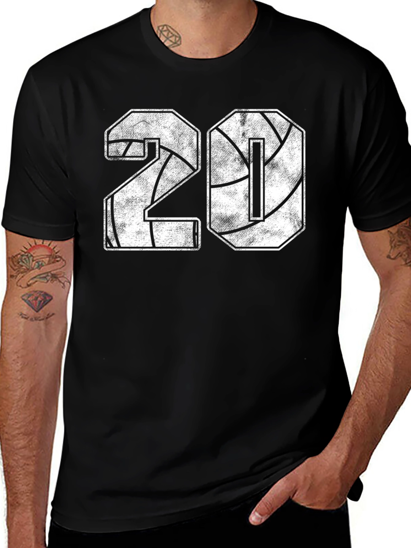 Variant 16 of Basketball Number 20 T-Shirt - Vintage Style