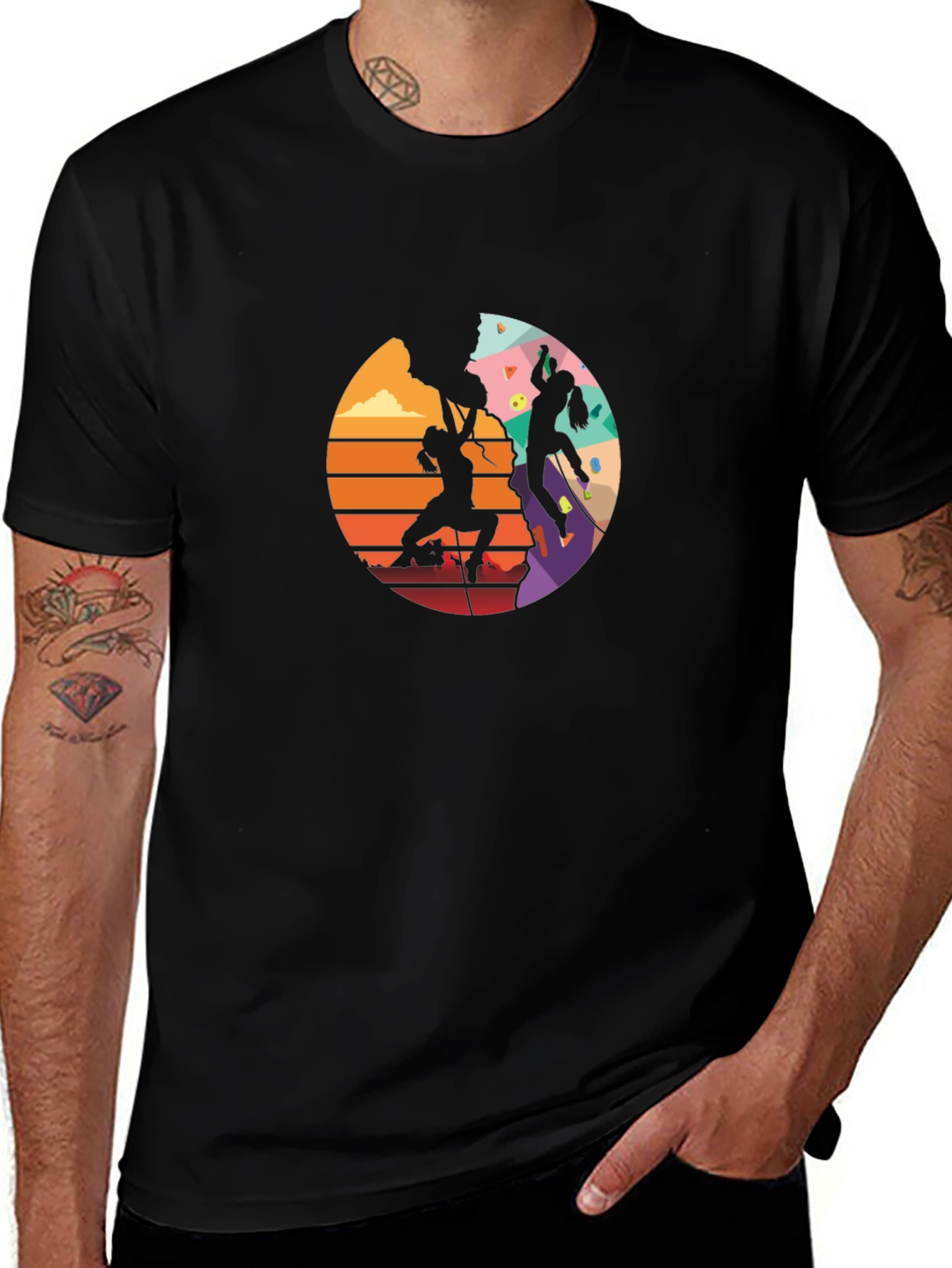 Variant 15 of Rock Climbing Silhouette Graphic Tee