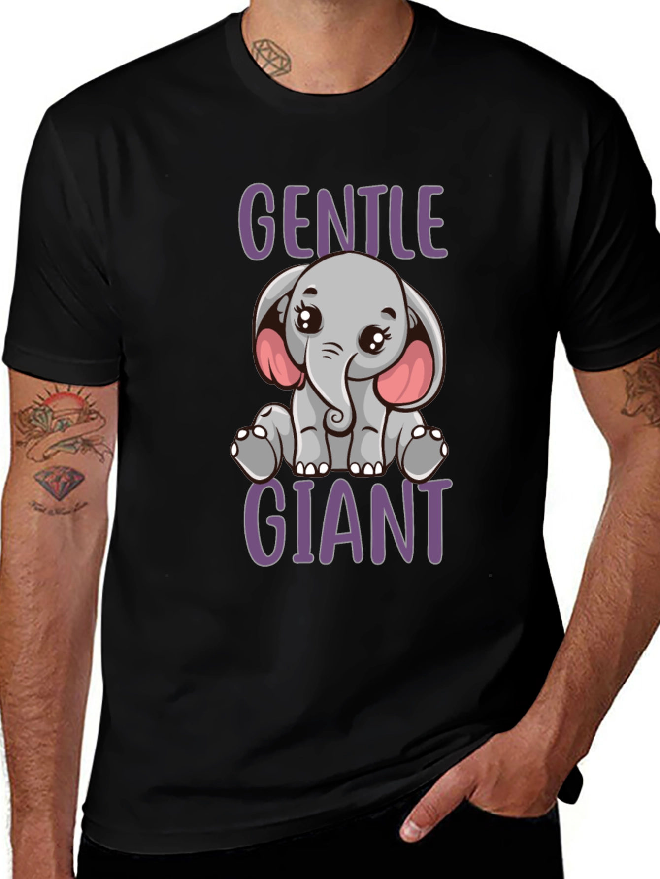 Variant 29 of Gentle Giant Elephant Graphic Tee - Cute & Comfy