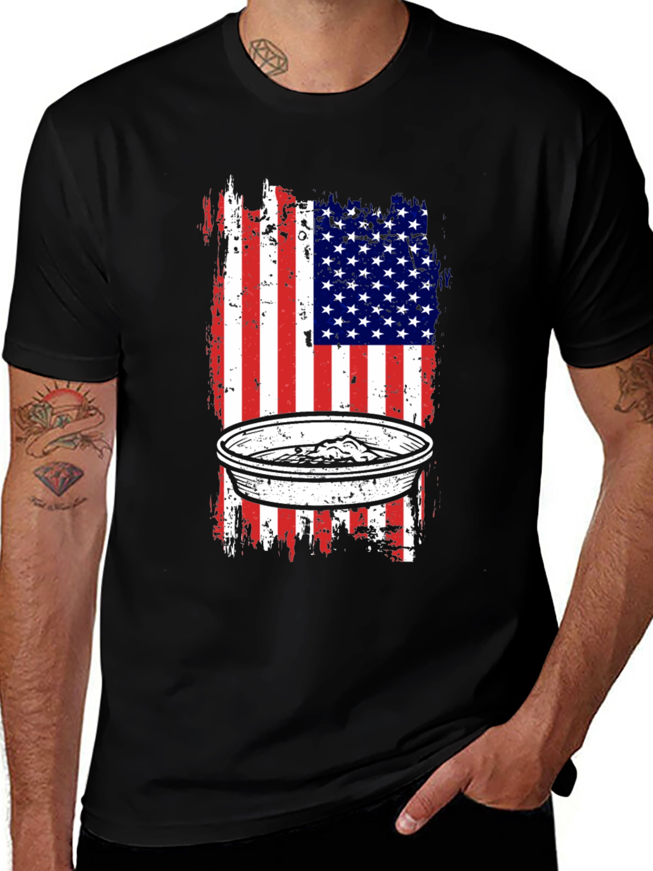 USA Flag Dip T-Shirt - Patriotic Apparel