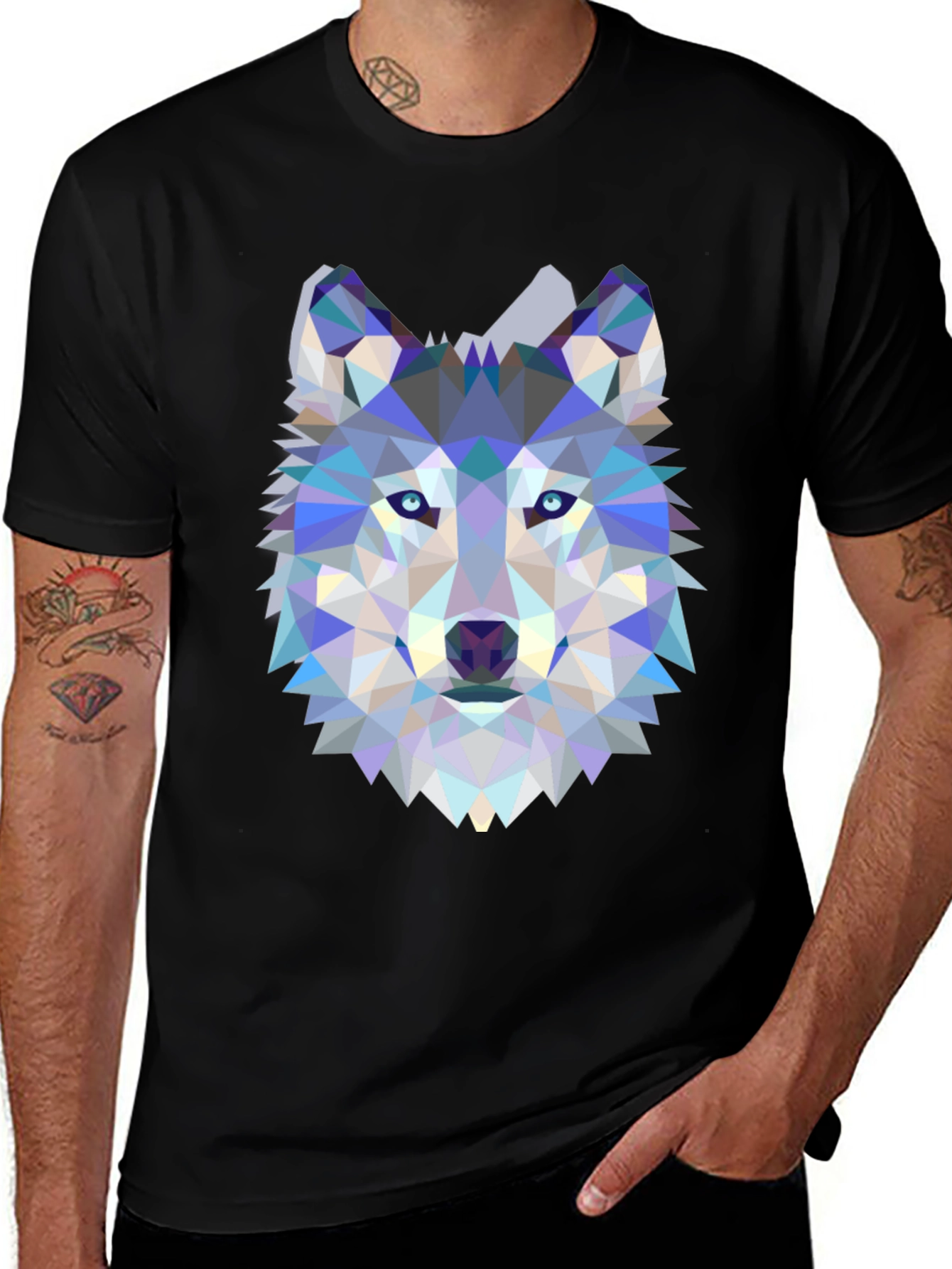 Variant 28 of Geometric Wolf Graphic T-Shirt