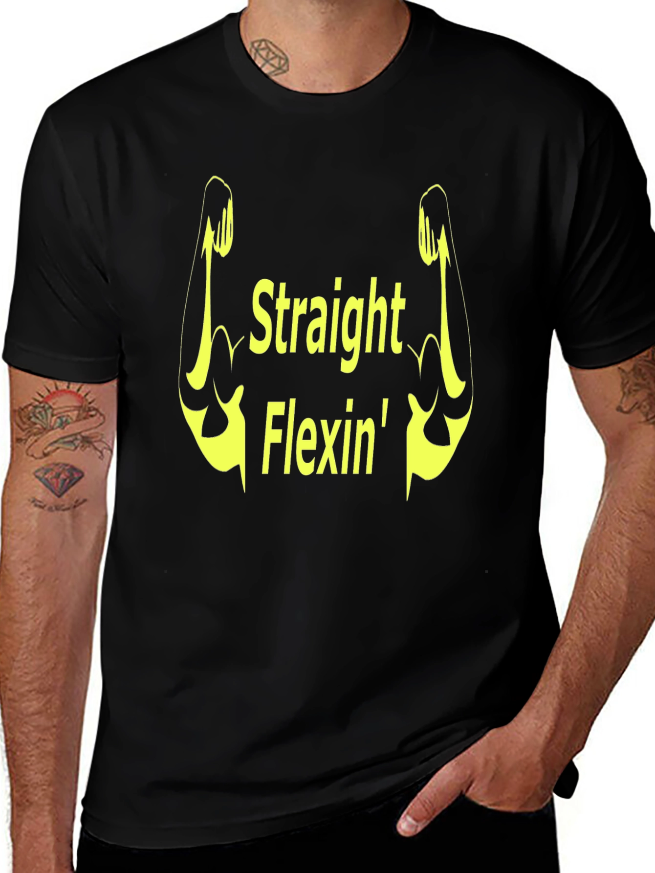 Variant 3 of Straight Flexin' Graphic Print Crew Neck T-Shirt