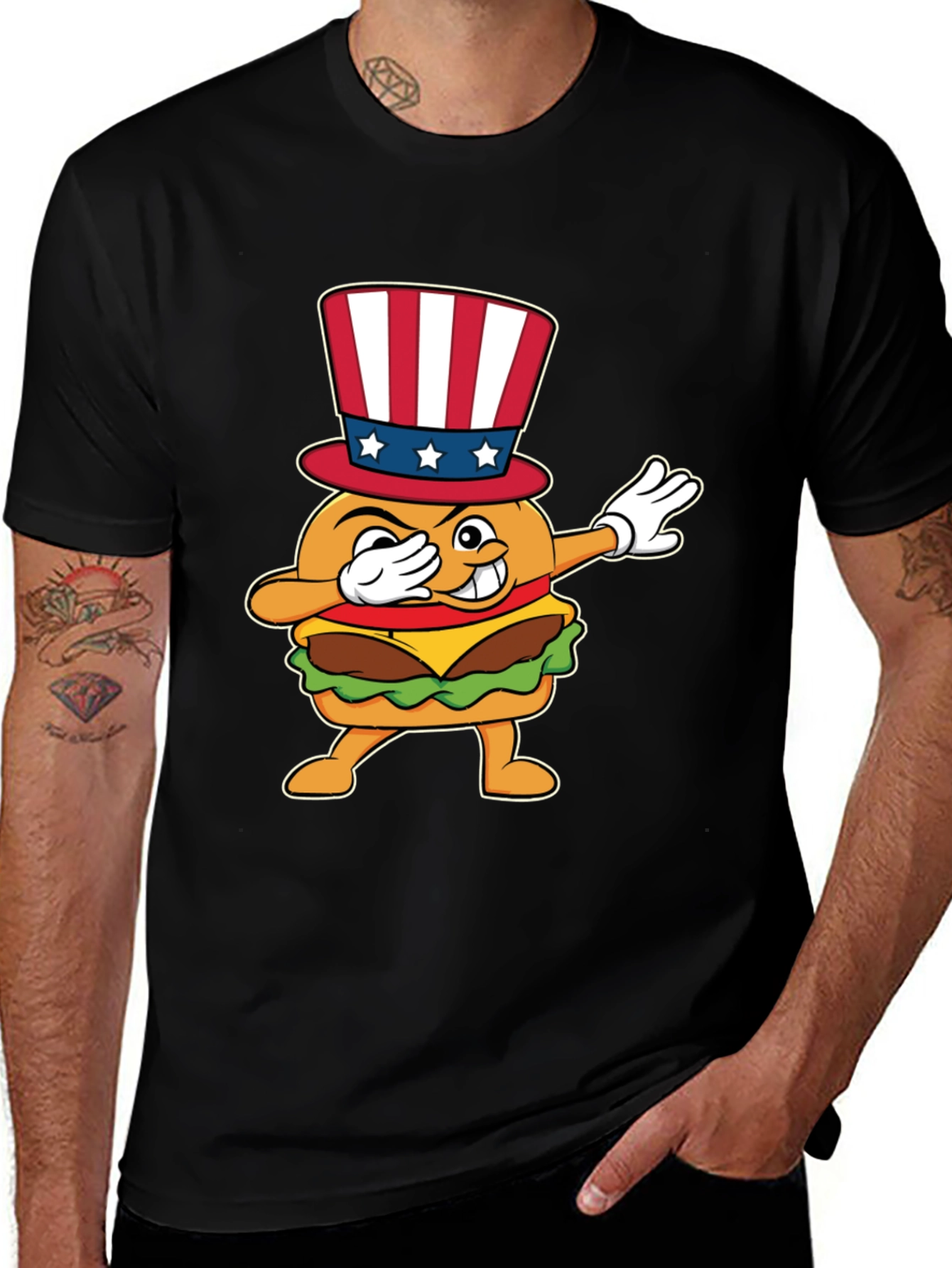 Variant 24 of Patriotic Burger Dab T-Shirt