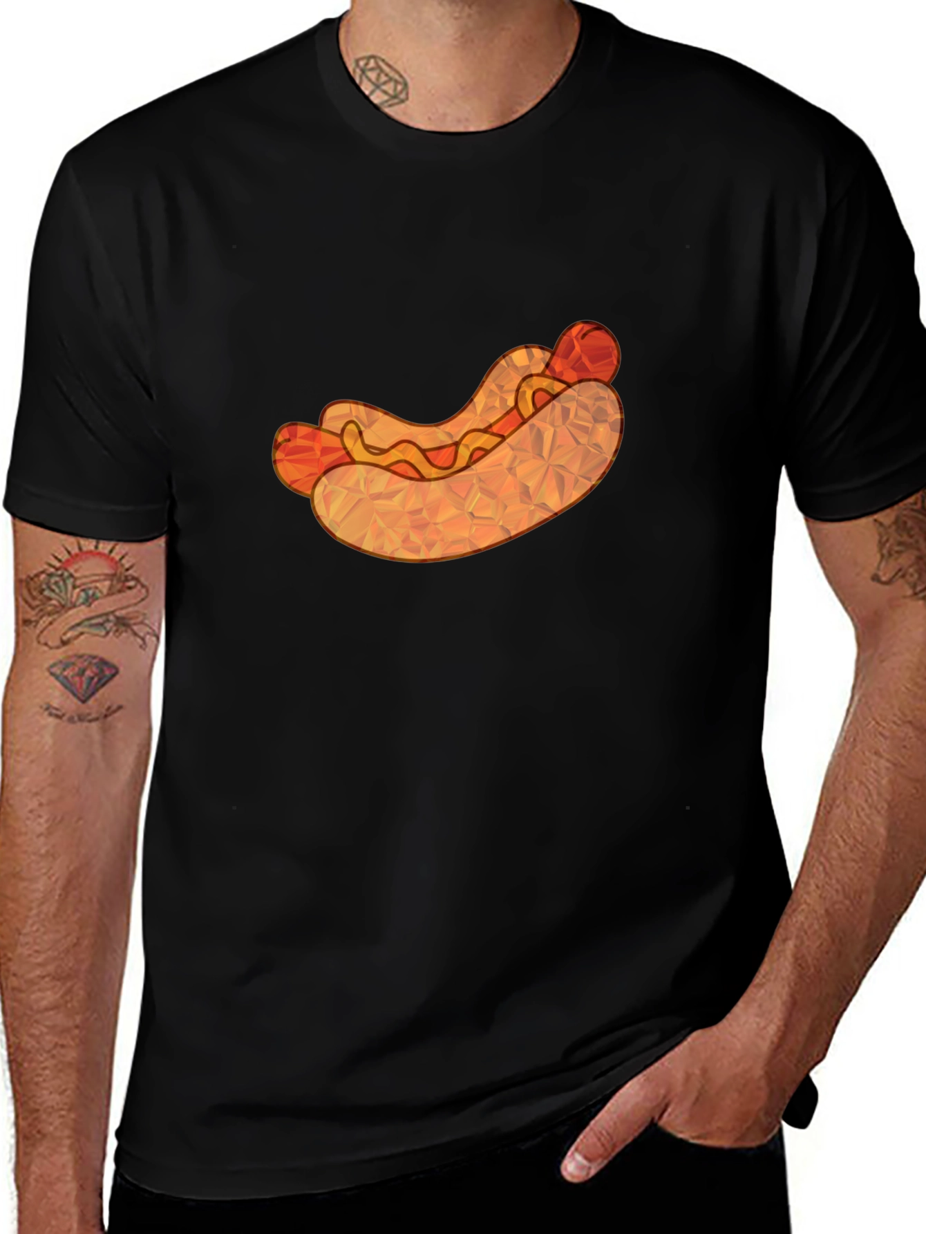 Variant 13 of Hot Dog Graphic Tee - Unique Polygon Design