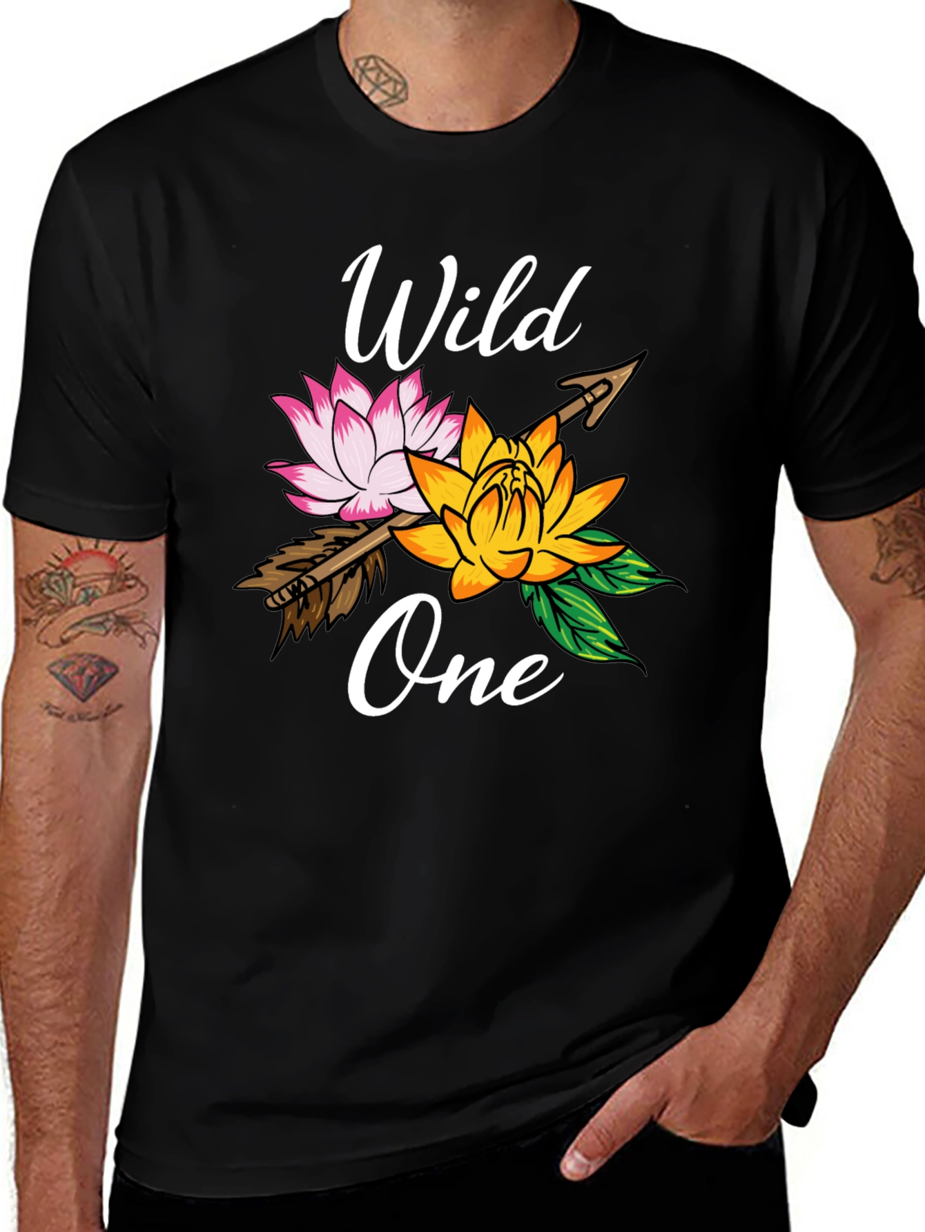 Variant 14 of Wild One Floral Arrow Graphic T-Shirt