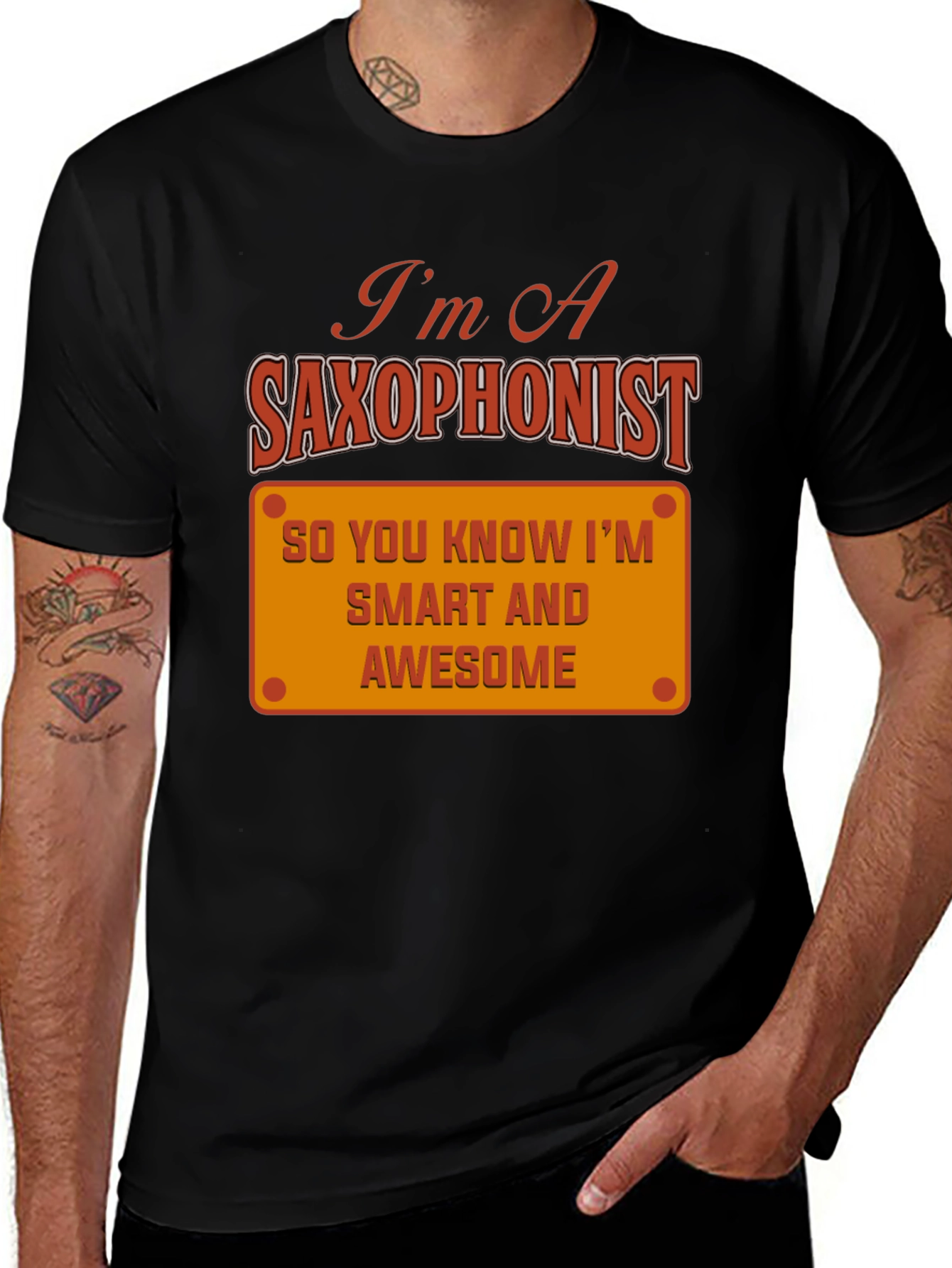 Variant 24 of Saxophonist Smart Awesome Graphic Tee