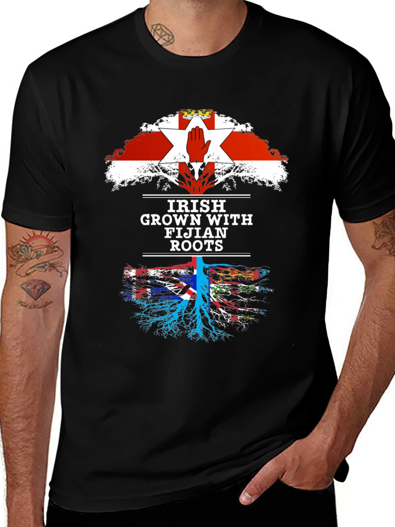 Irish Grown With Fijian Roots Graphic T-Shirt