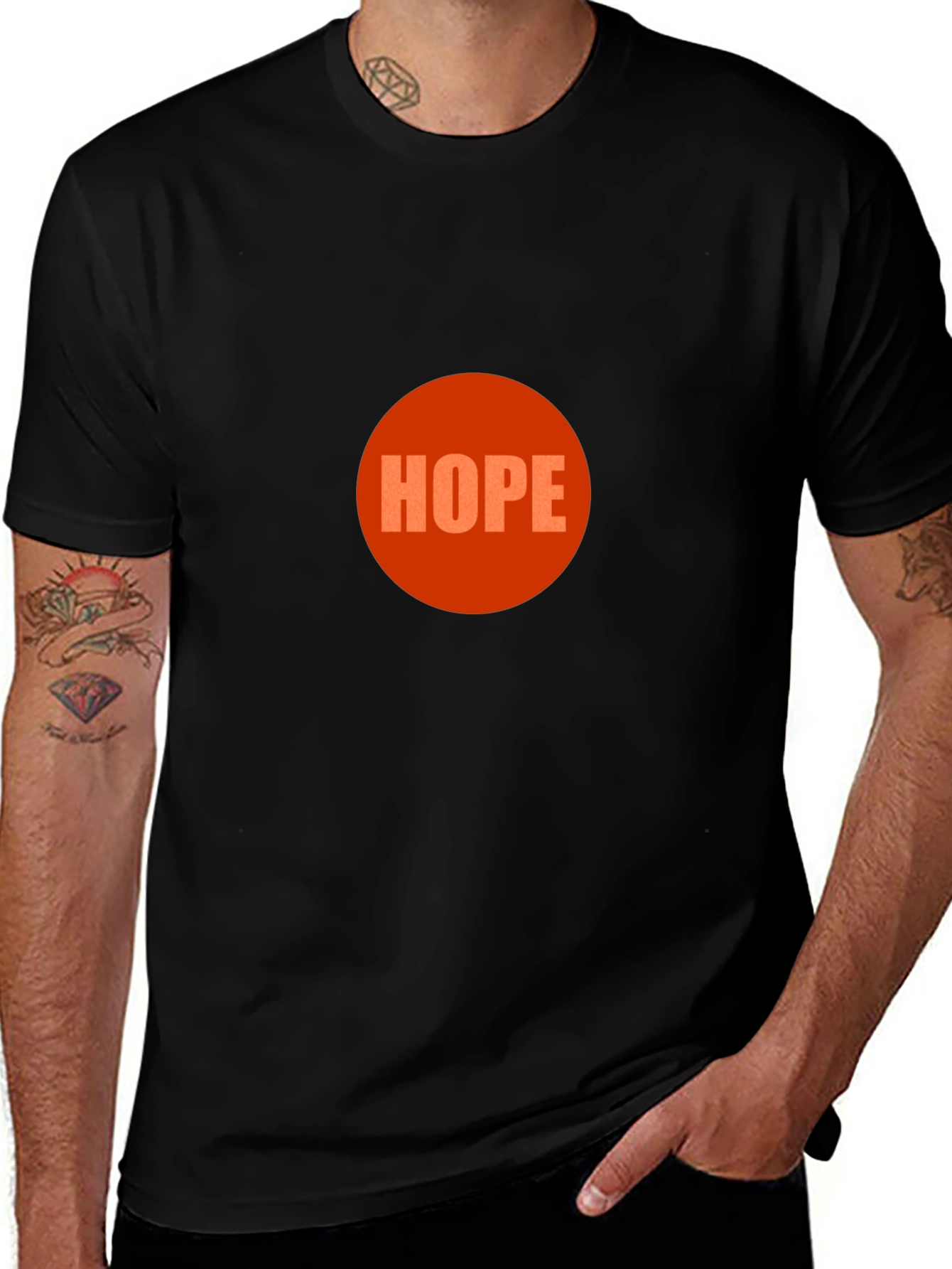 Hope Graphic Tee - Black Cotton Blend Shirt