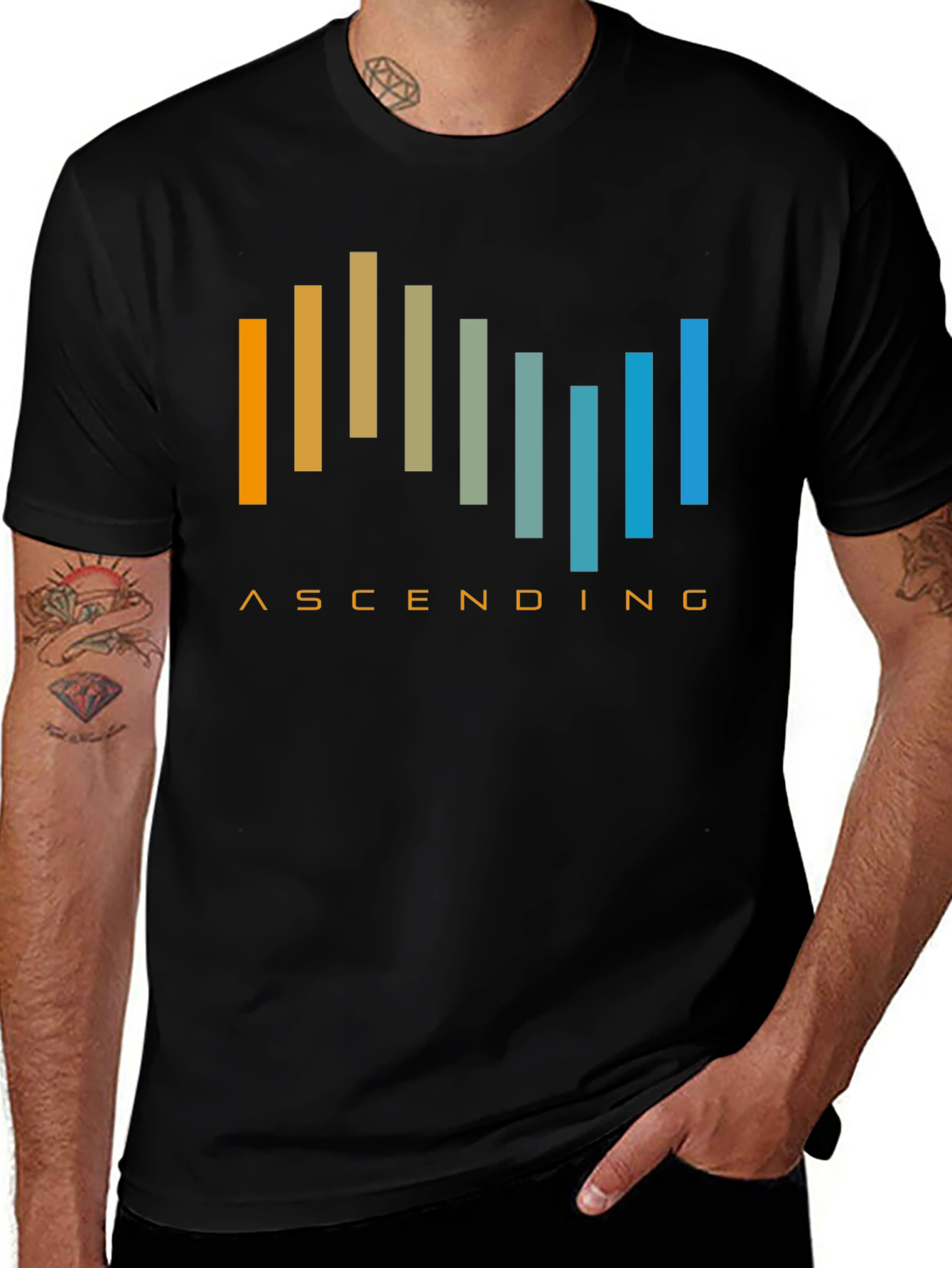 Variant 11 of Ascending Bars Graphic Tee - Modern Design