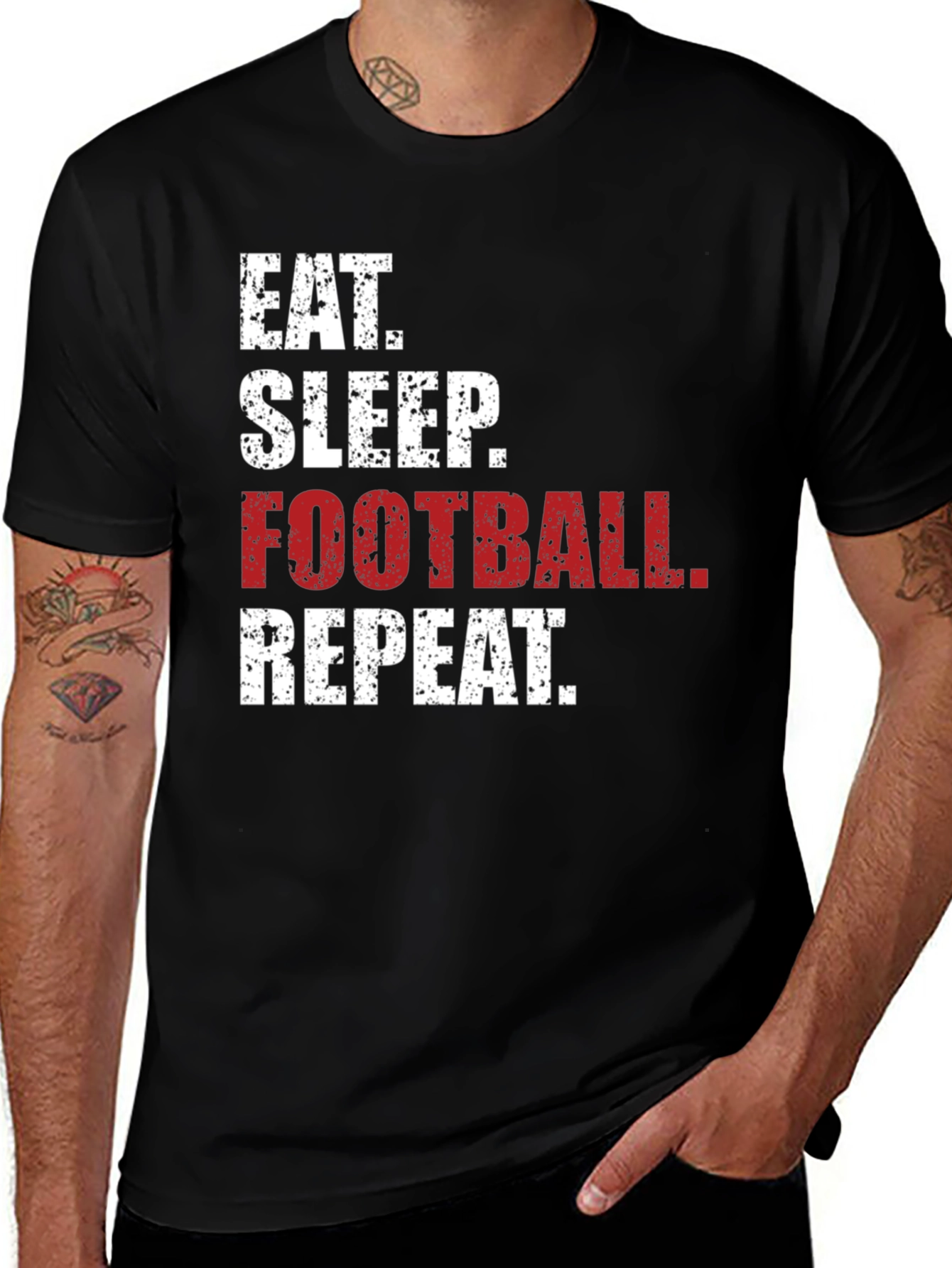 Variant 7 of Eat Sleep Football Repeat Graphic Tee