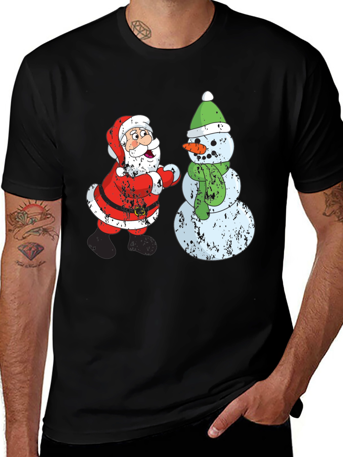 Santa & Snowman Christmas Tee