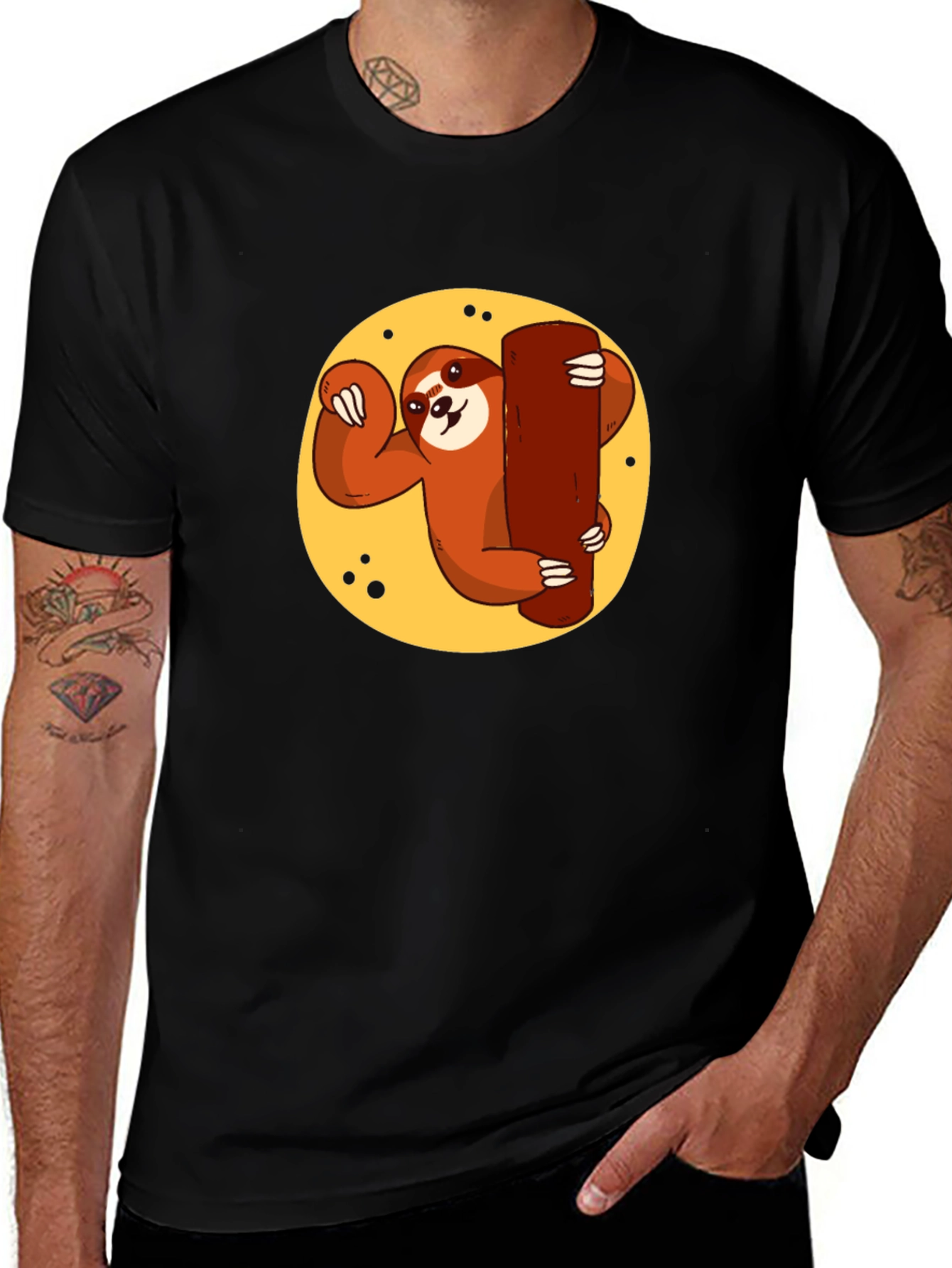 Variant 29 of Sloth Hugging Tree T-Shirt - Relaxed Style