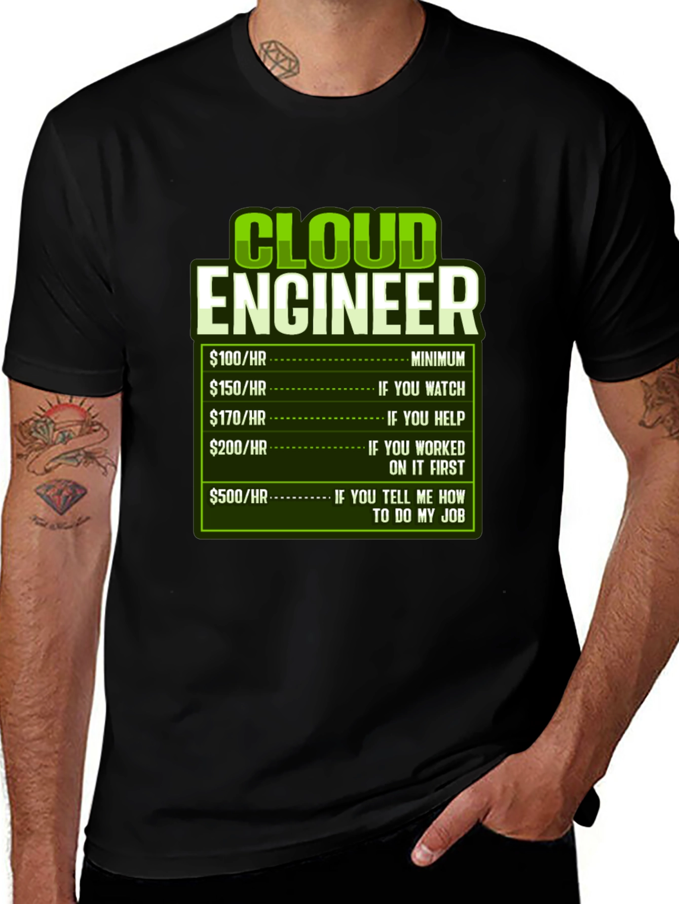 Cloud Engineer Hourly Rate T-Shirt