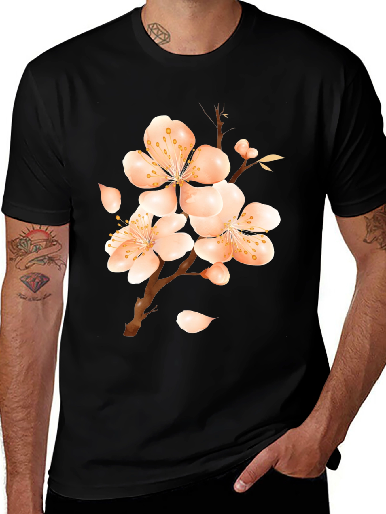 Variant 19 of Blossom Print Black T-Shirt