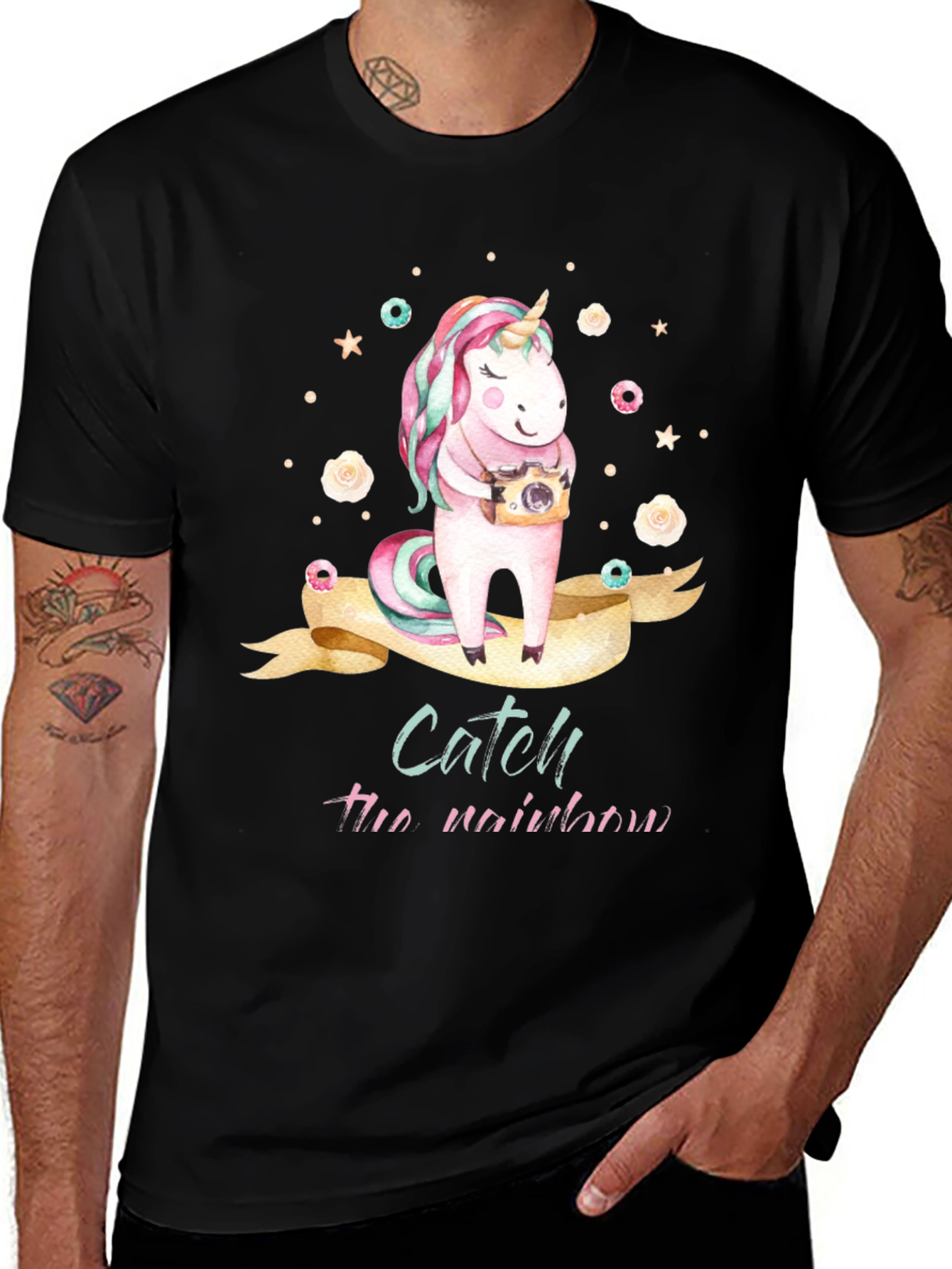 Unicorn 'Catch the Rainbow' Graphic T-Shirt