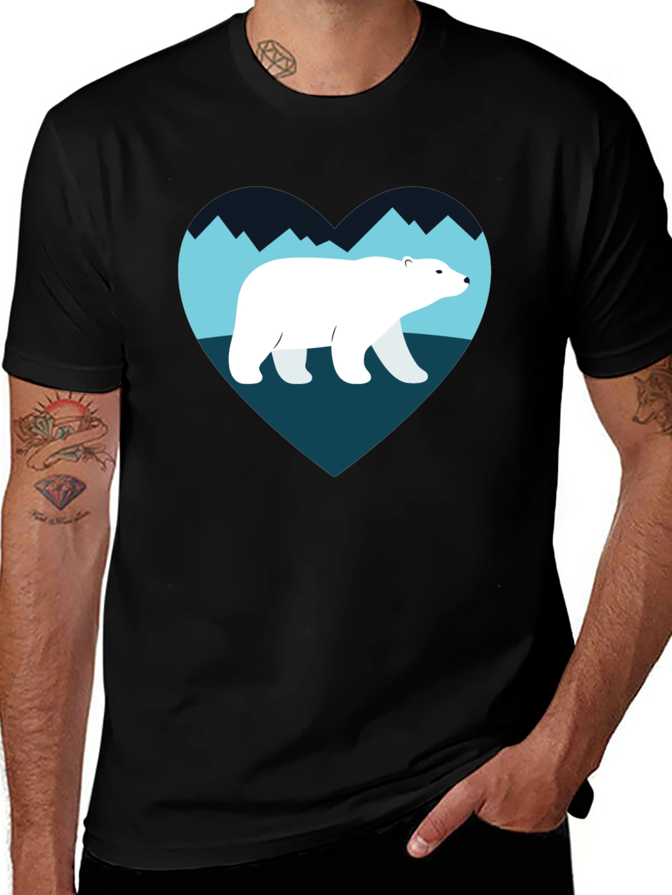 Variant 23 of Polar Bear Heart Graphic T-Shirt