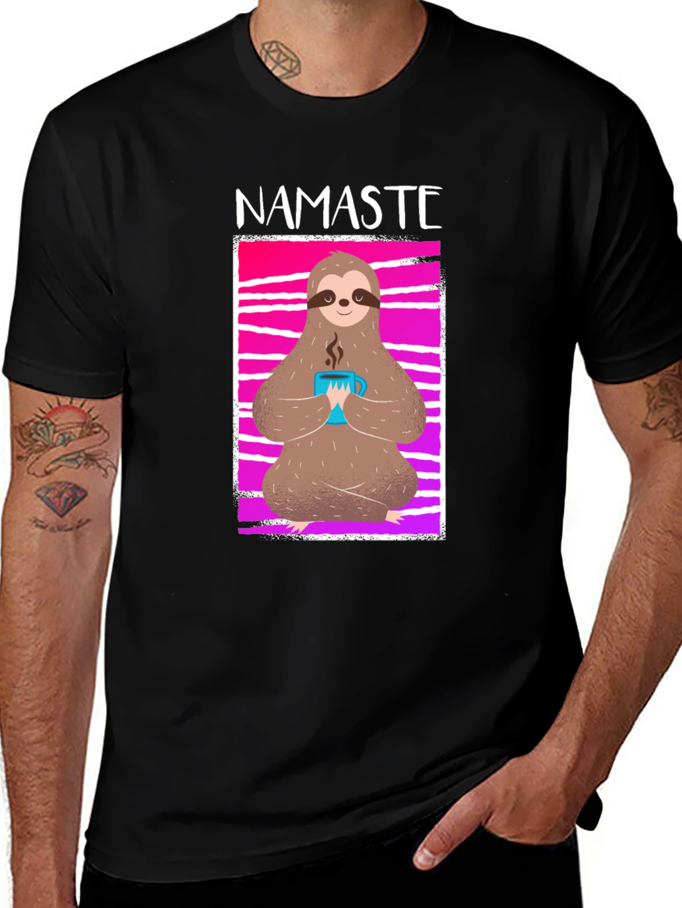 Variant 28 of Namaste Sloth T-Shirt - Relaxed Fit