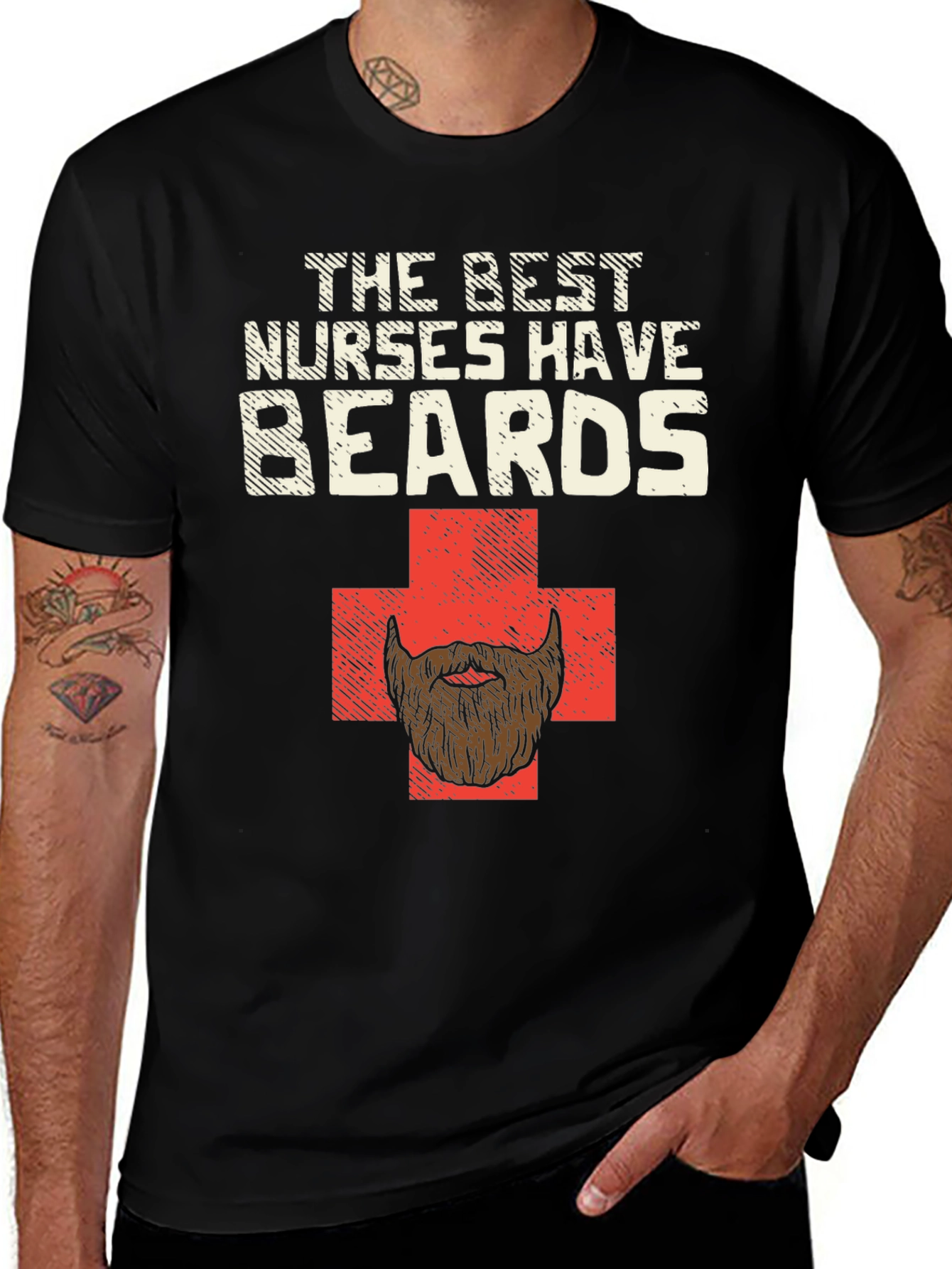 Variant 7 of Funny Nurse T-Shirt: Best Nurses Have Beards Graphic Tee