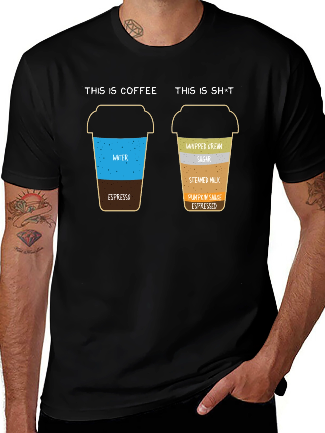 Variant 16 of Funny Coffee vs. Sh*t T-Shirt - Coffee Lover Gift