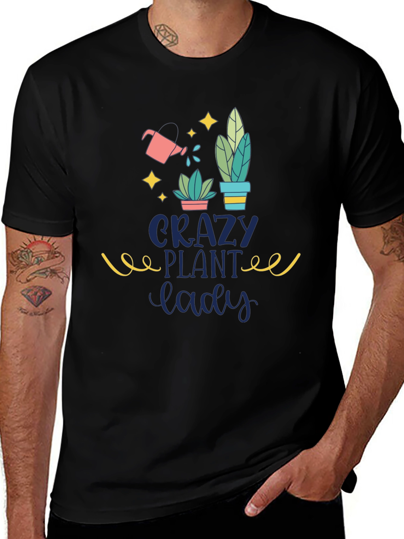 Crazy Plant Lady Graphic Tee - Black