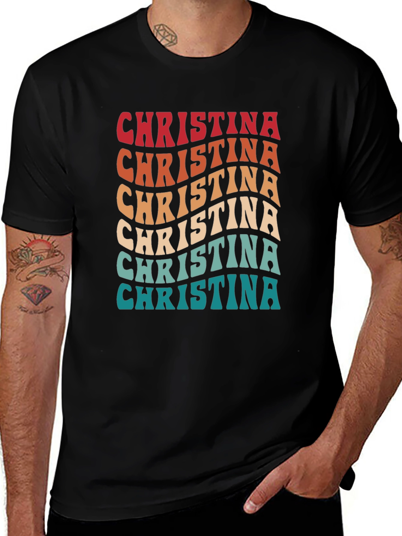 Retro Christina Name T-Shirt - Personalized Vintage Style Tee
