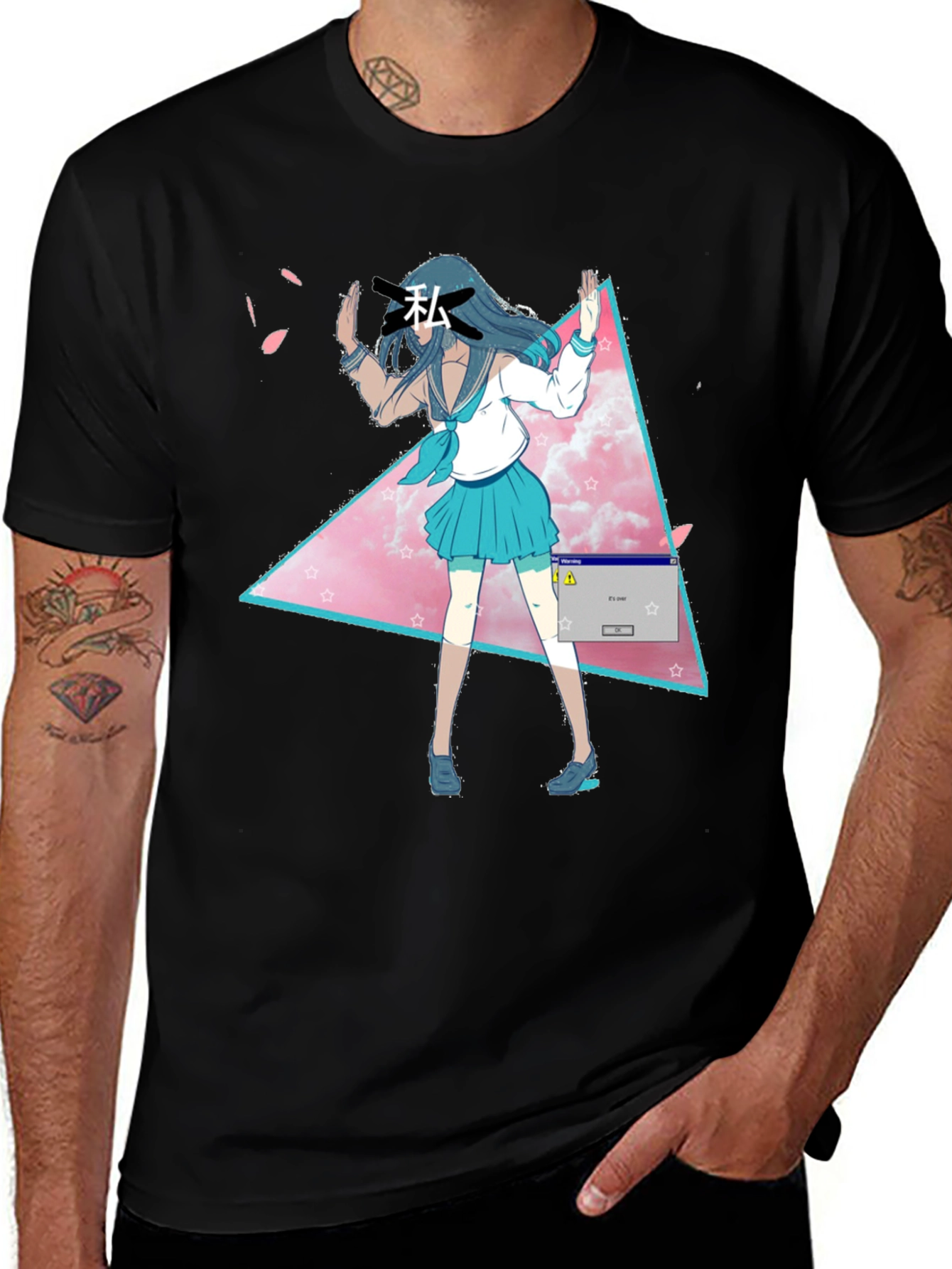 Variant 19 of Anime Girl Vaporwave Aesthetic T-Shirt