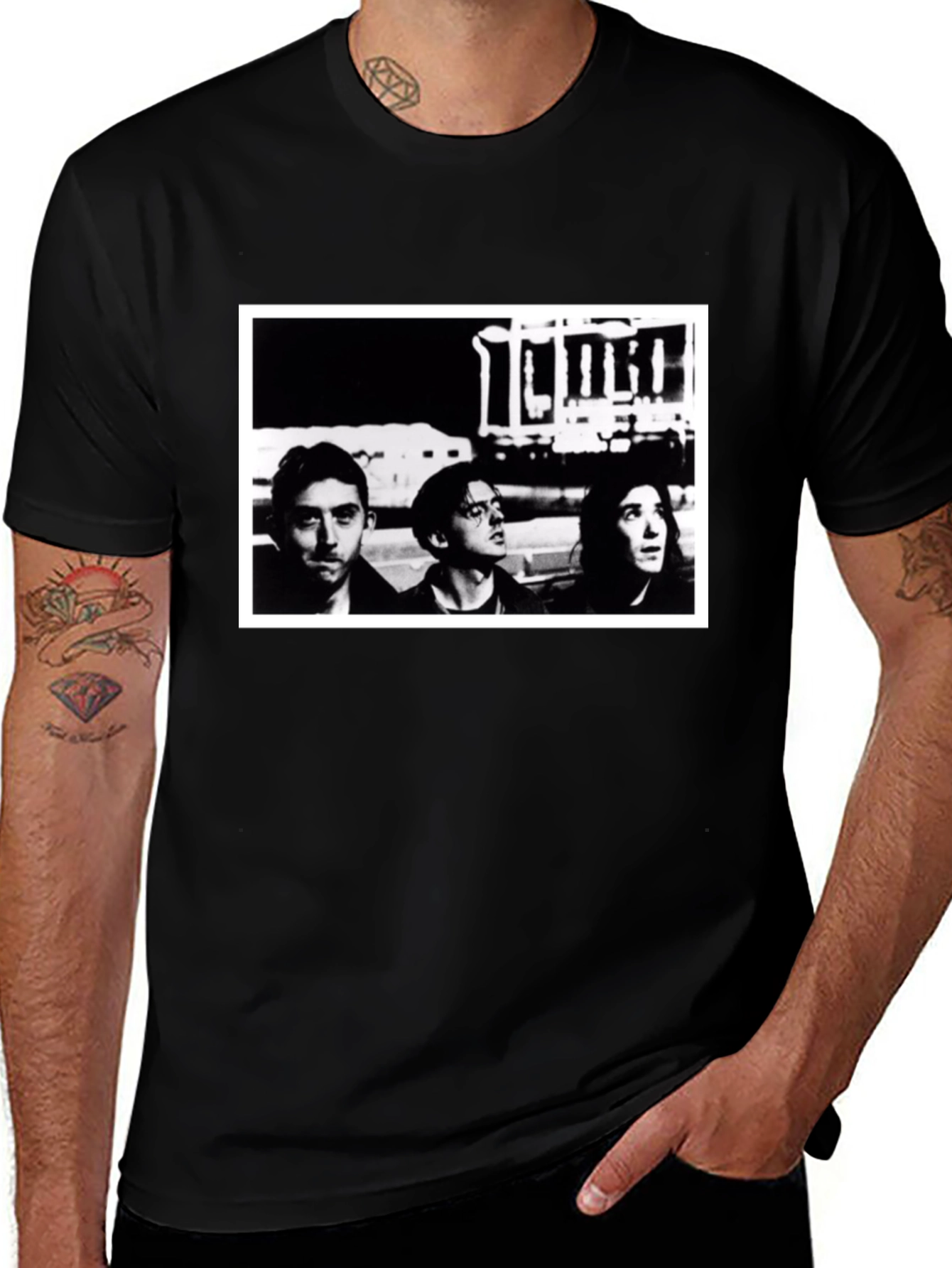 Variant 29 of Black T-shirt with Band Photo Graphic