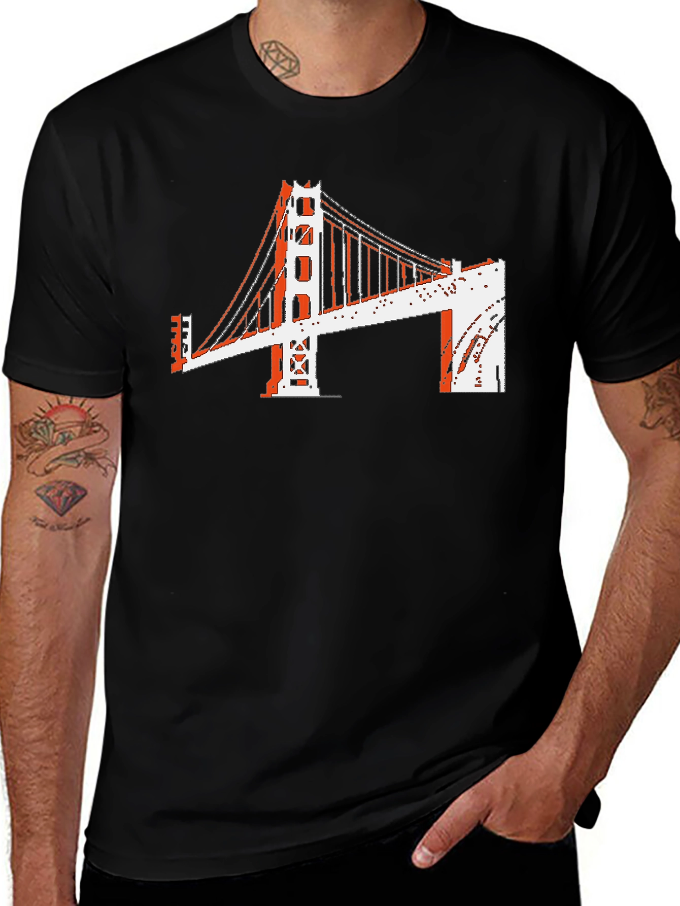Variant 24 of Golden Gate Bridge Graphic Tee - Retro Style