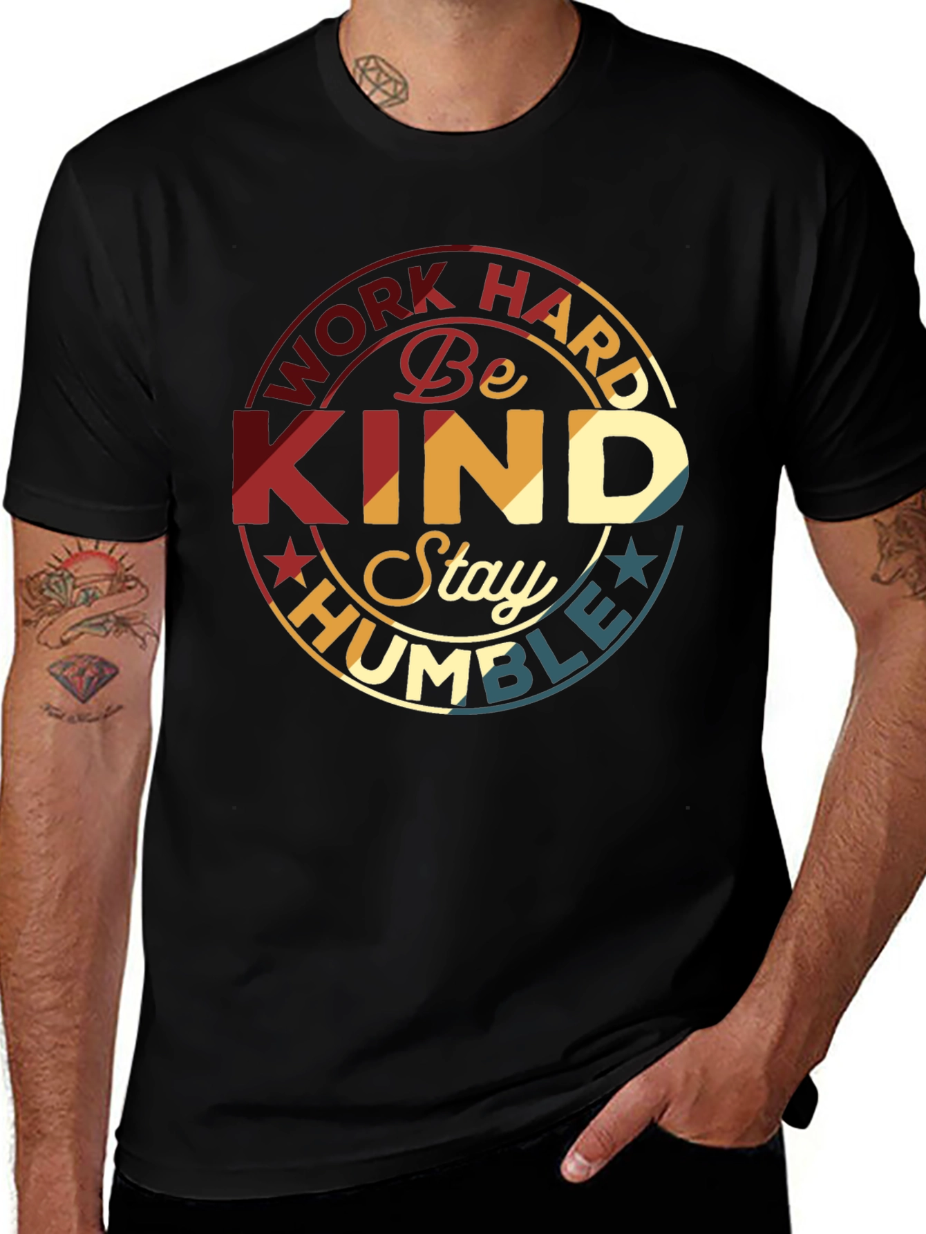 Variant 6 of Work Hard Be Kind T-Shirt - Retro Design