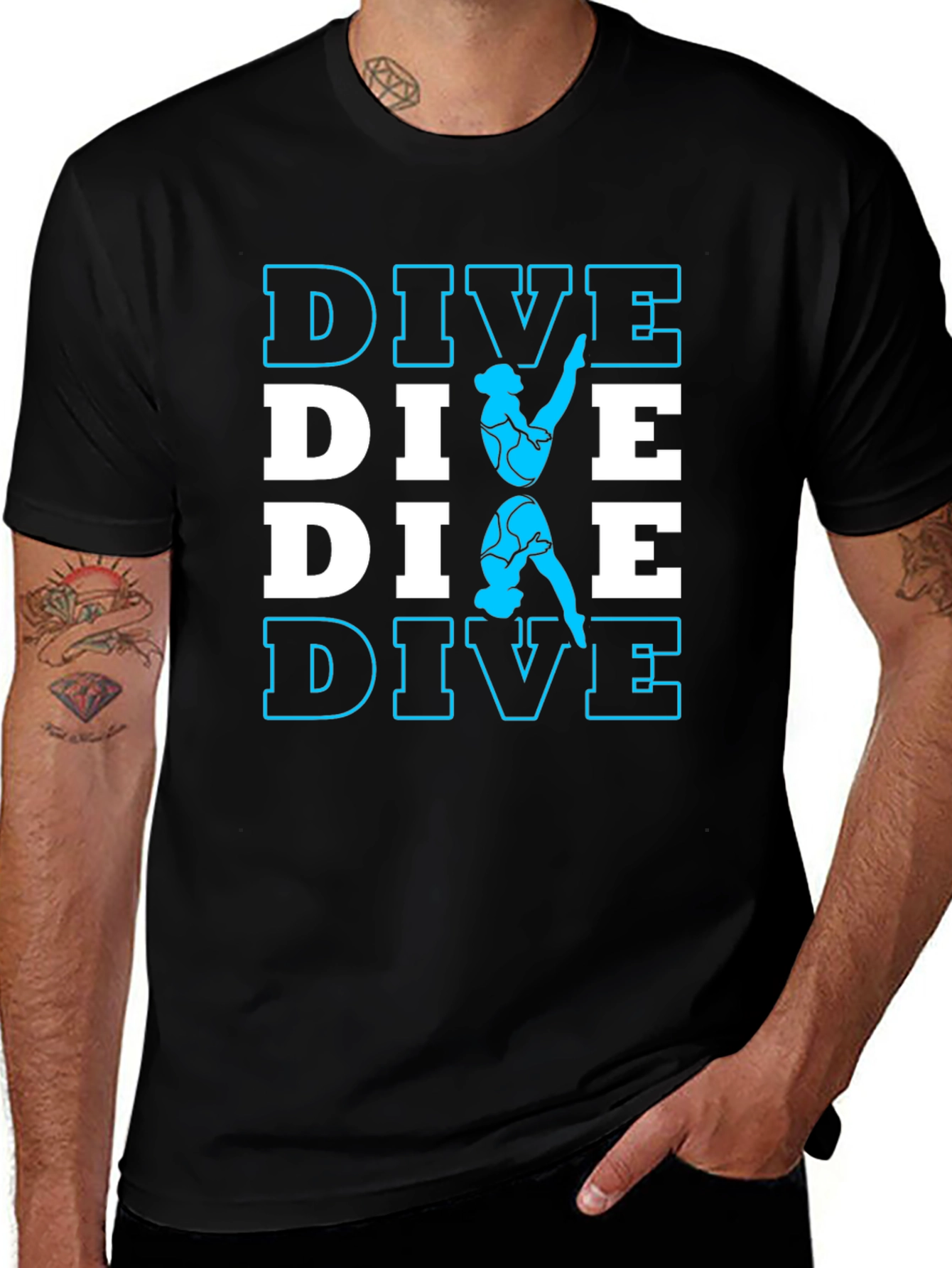 Variant 20 of DIVE T-Shirt - Diver Silhouette Design