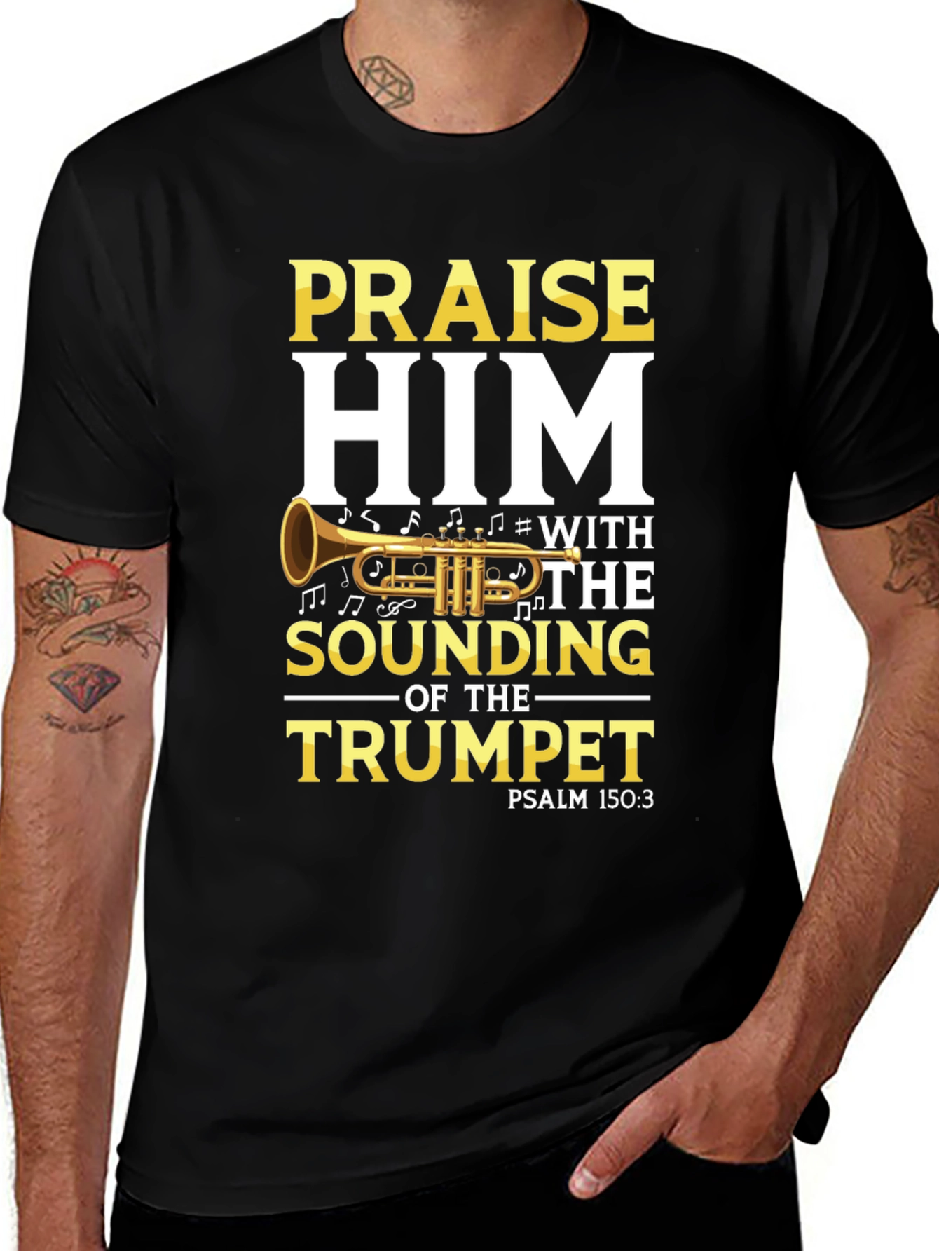 Variant 15 of Praise Him Trumpet Graphic T-Shirt