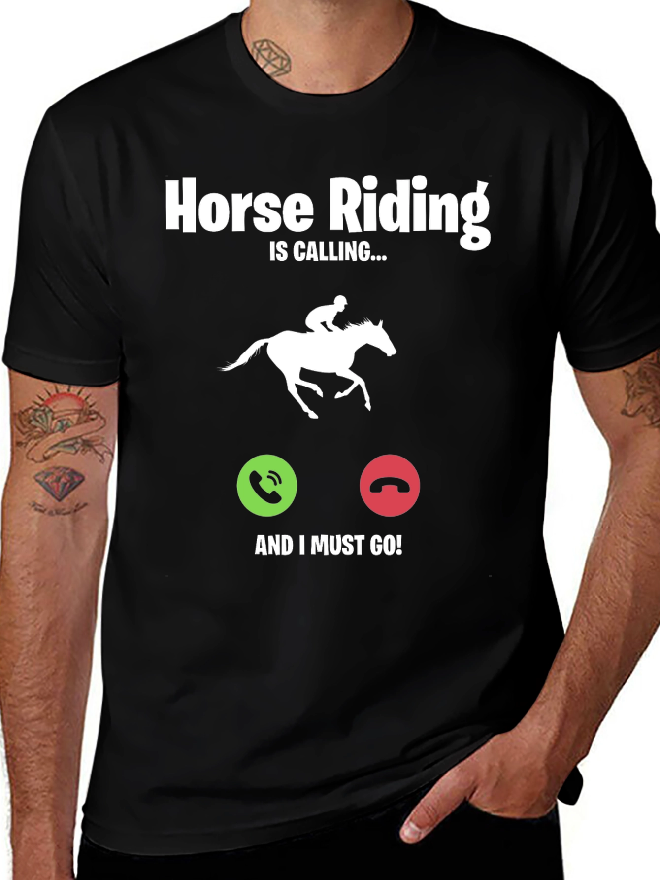 Variant 25 of Horse Riding Is Calling Graphic T-Shirt