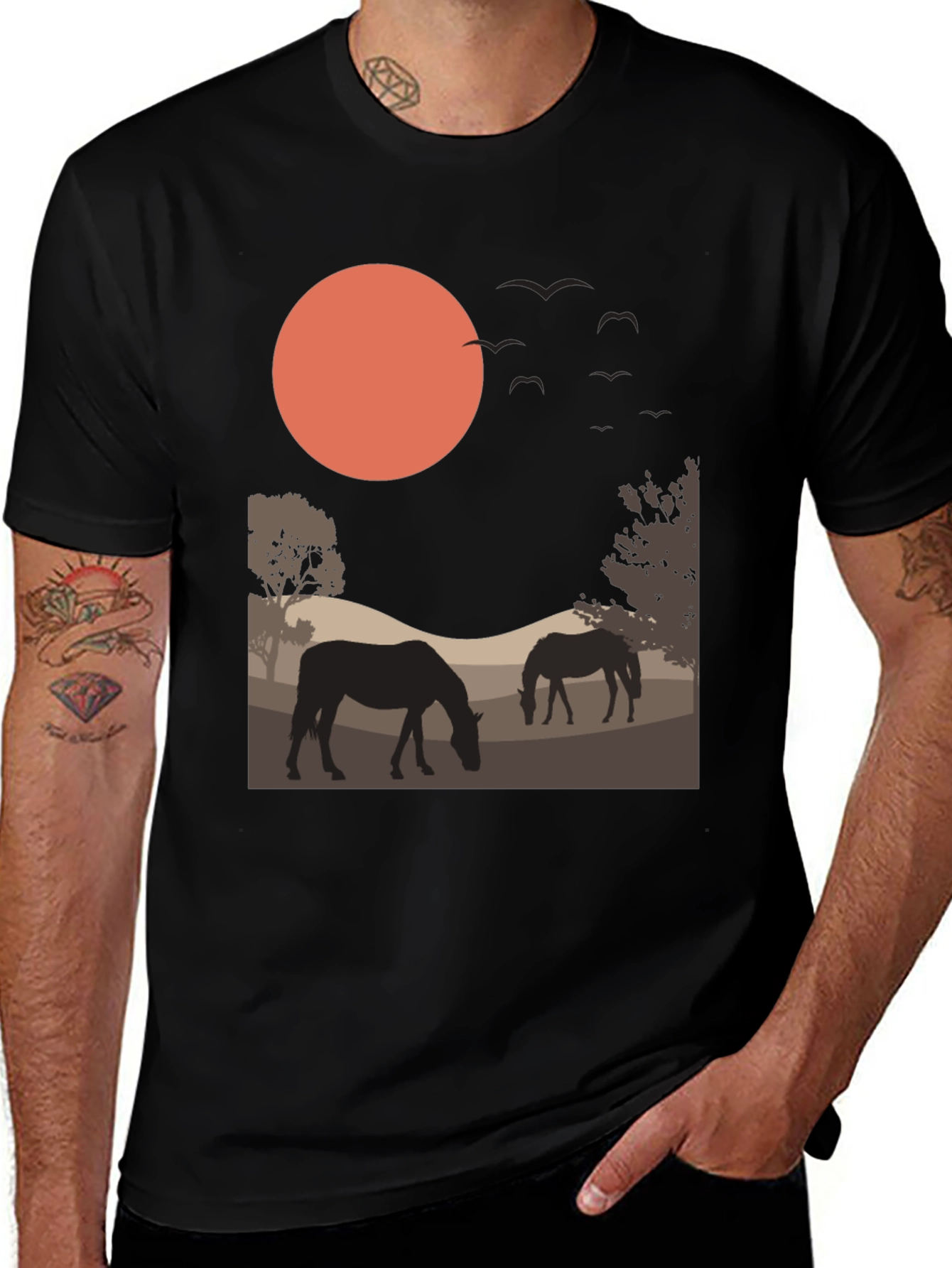 Variant 26 of Equine Sunset Graphic Tee