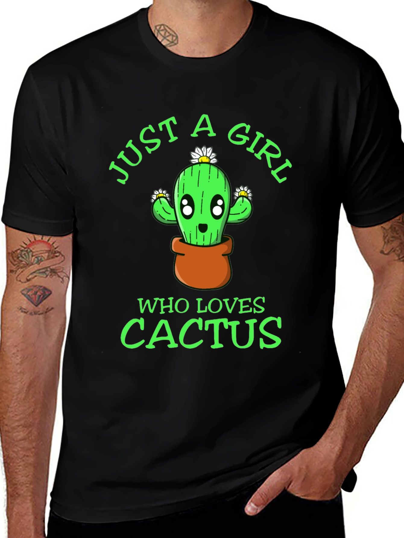 Variant 15 of Just A Girl Who Loves Cactus Graphic T-Shirt