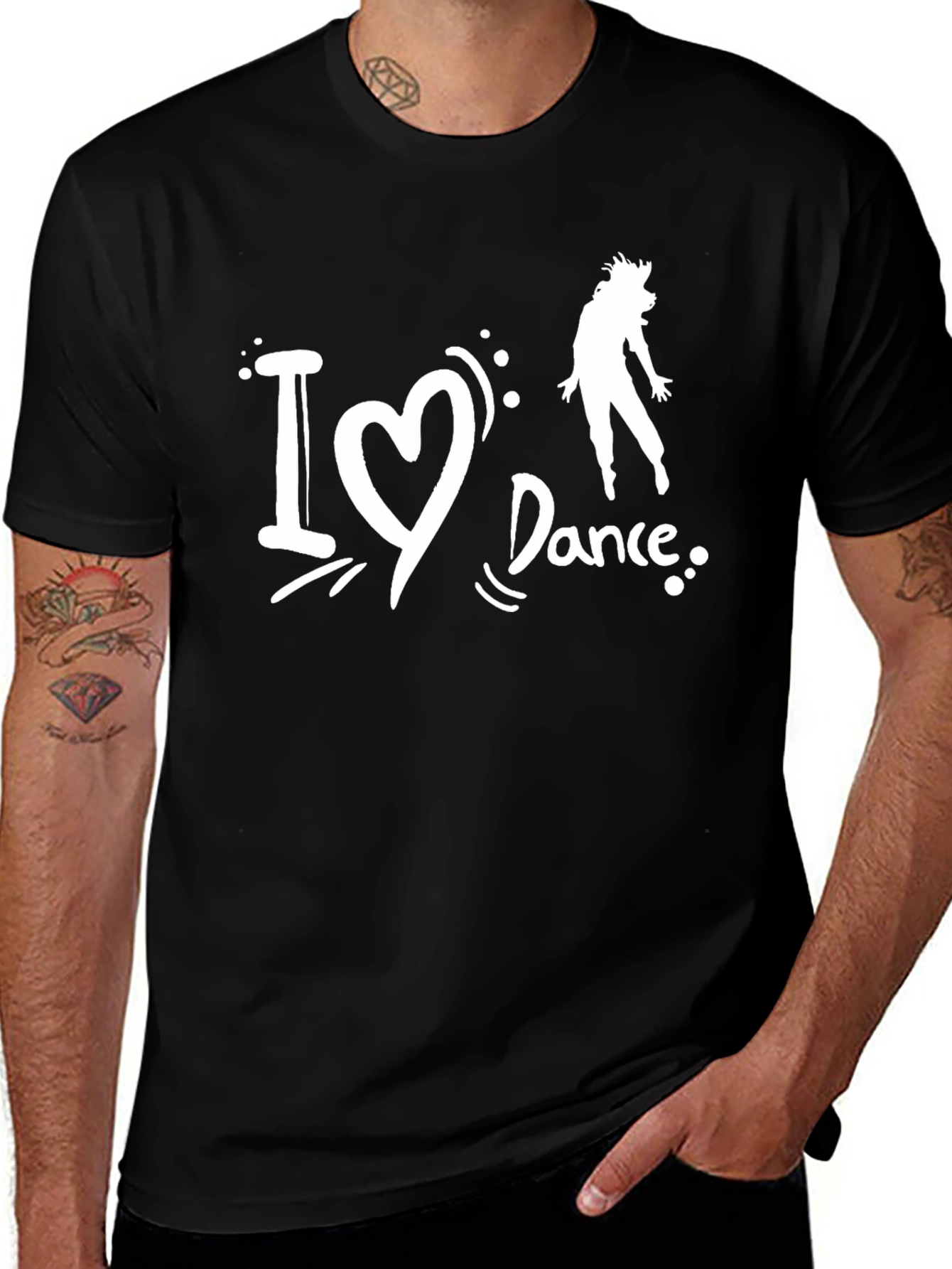 Variant 20 of I Love Dance Black Graphic T-Shirt