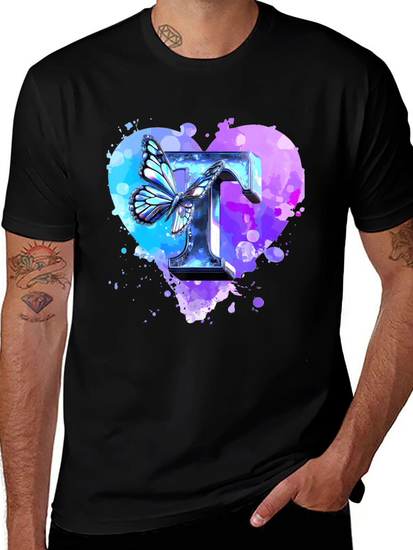 Variant 24 of Butterfly T Heart Graphic Tee