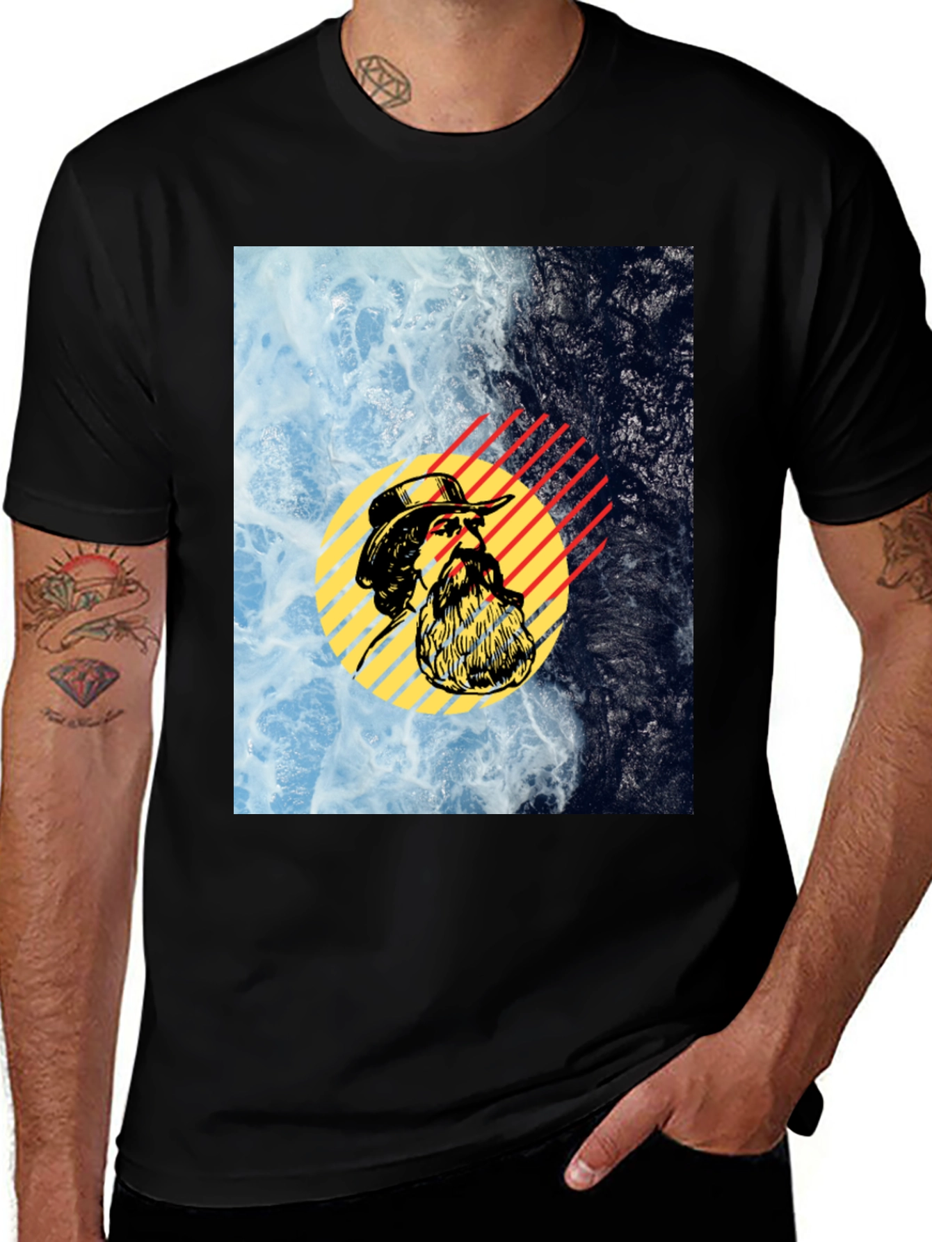 Variant 23 of Retro Graphic Print Crew Neck T-Shirt