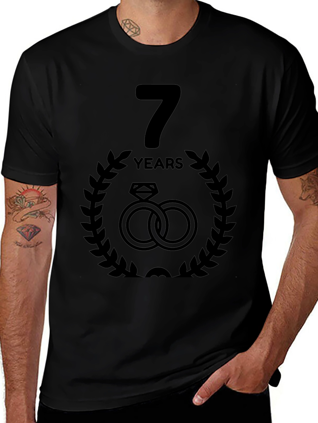 Variant 6 of 7th Anniversary T-Shirt - Wedding Rings Design