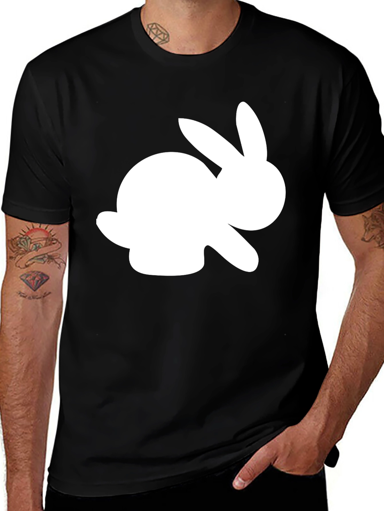 Variant 24 of Cute Rabbit Graphic Tee - Soft Cotton Casual Shirt