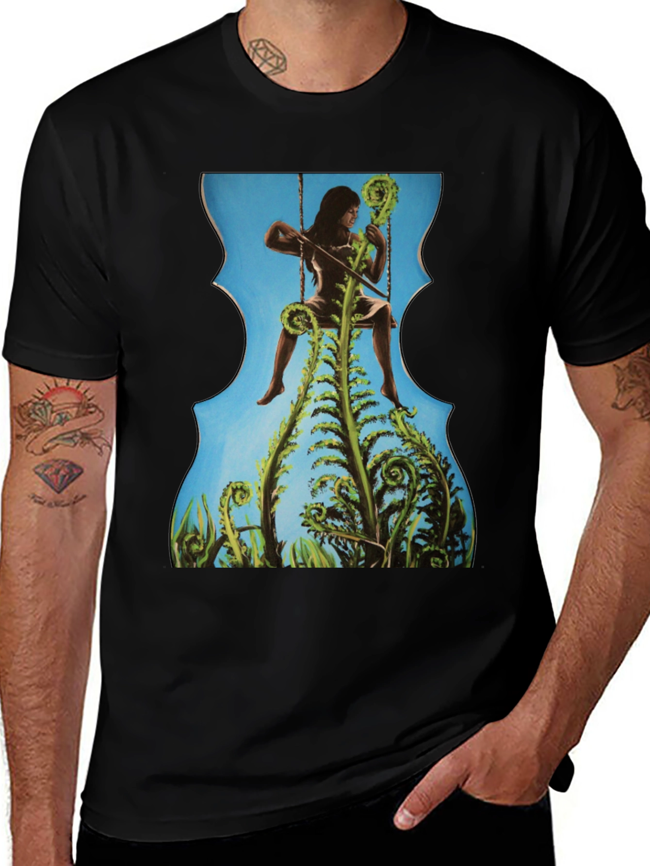 Variant 29 of Fern Woman Graphic Tee - Unique Artistic Design