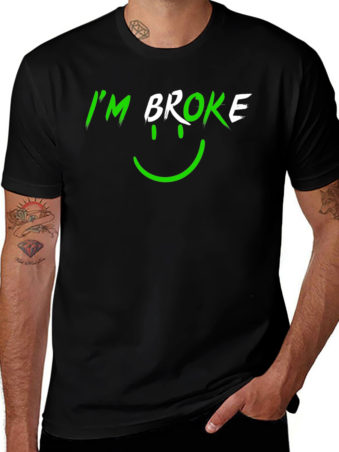 I'm Broke Graphic Tee - Men's Black T-Shirt