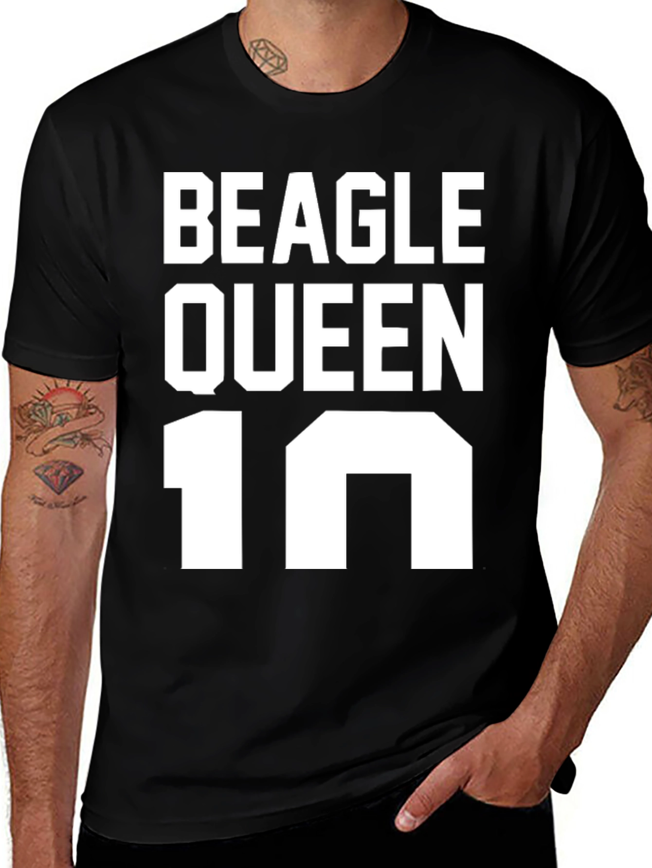 Variant 28 of Beagle Queen T-Shirt - Black Graphic Tee