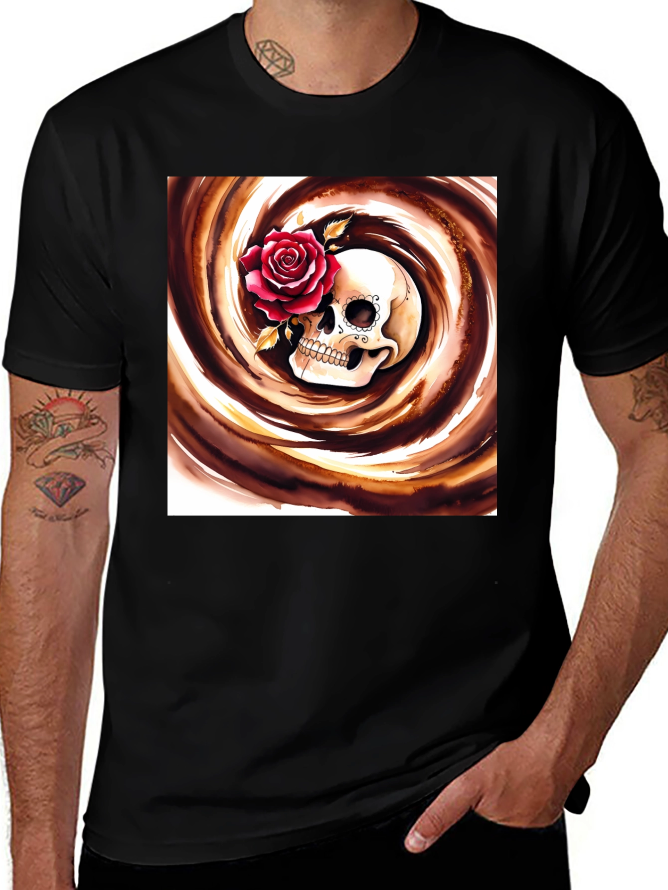 Variant 12 of Skull & Rose Graphic Tee - Stylish Unisex T-Shirt