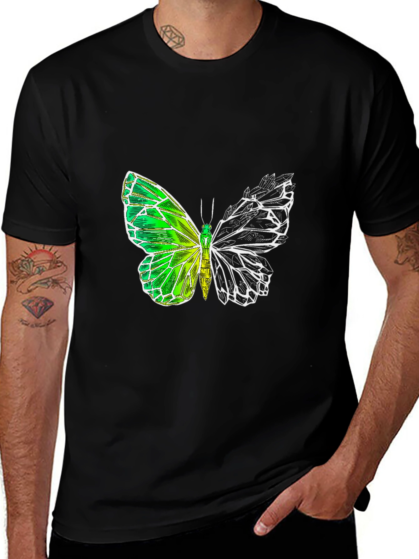 Variant 8 of Butterfly Graphic Black Tee