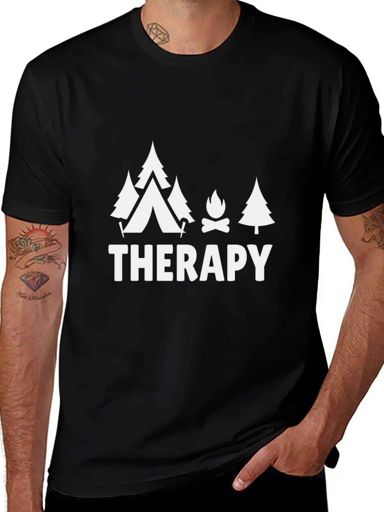 Variant 25 of Camping Therapy T-Shirt - Black