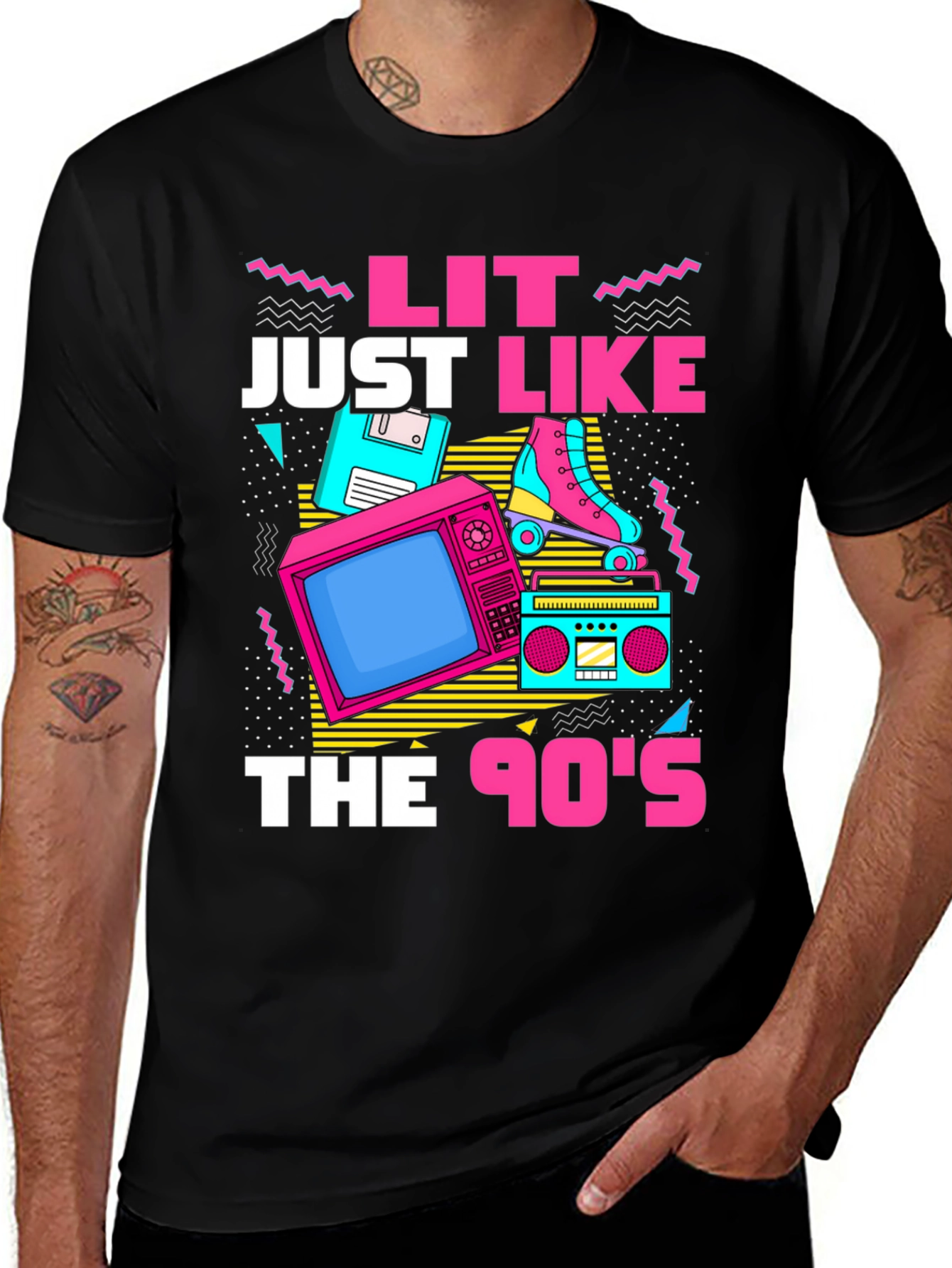 Variant 8 of Lit Like The 90s Black T-Shirt