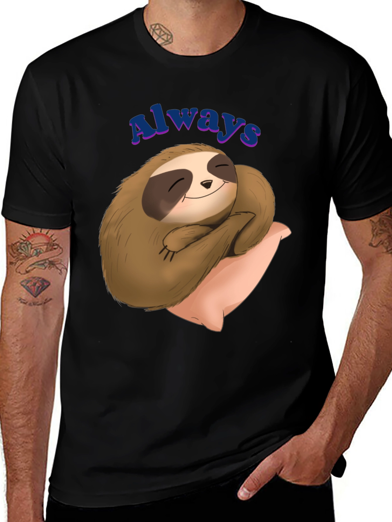 Variant 21 of Always Sloth T-Shirt - Cozy Comfort