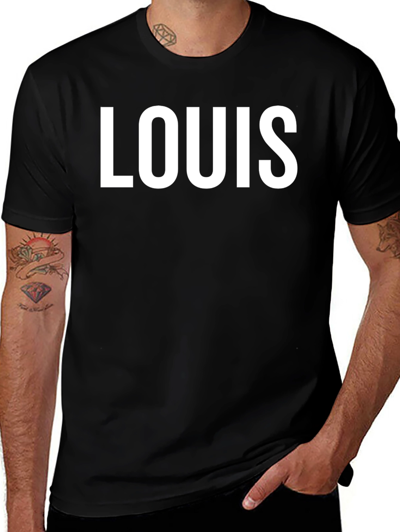 Variant 2 of LOUIS Graphic Tee - Classic Black Cotton T-Shirt