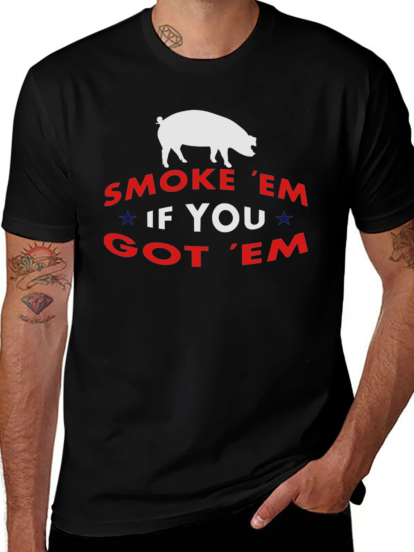 Smoke 'Em If You Got 'Em Pig Graphic T-Shirt